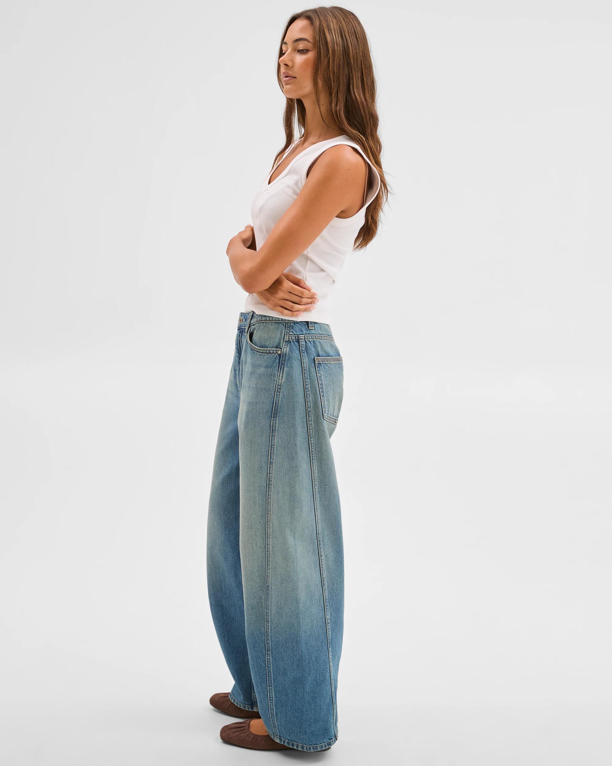 5 Lily Loves Barrel Leg Denim Jeans OKINAWA BLUE, 5 of 8