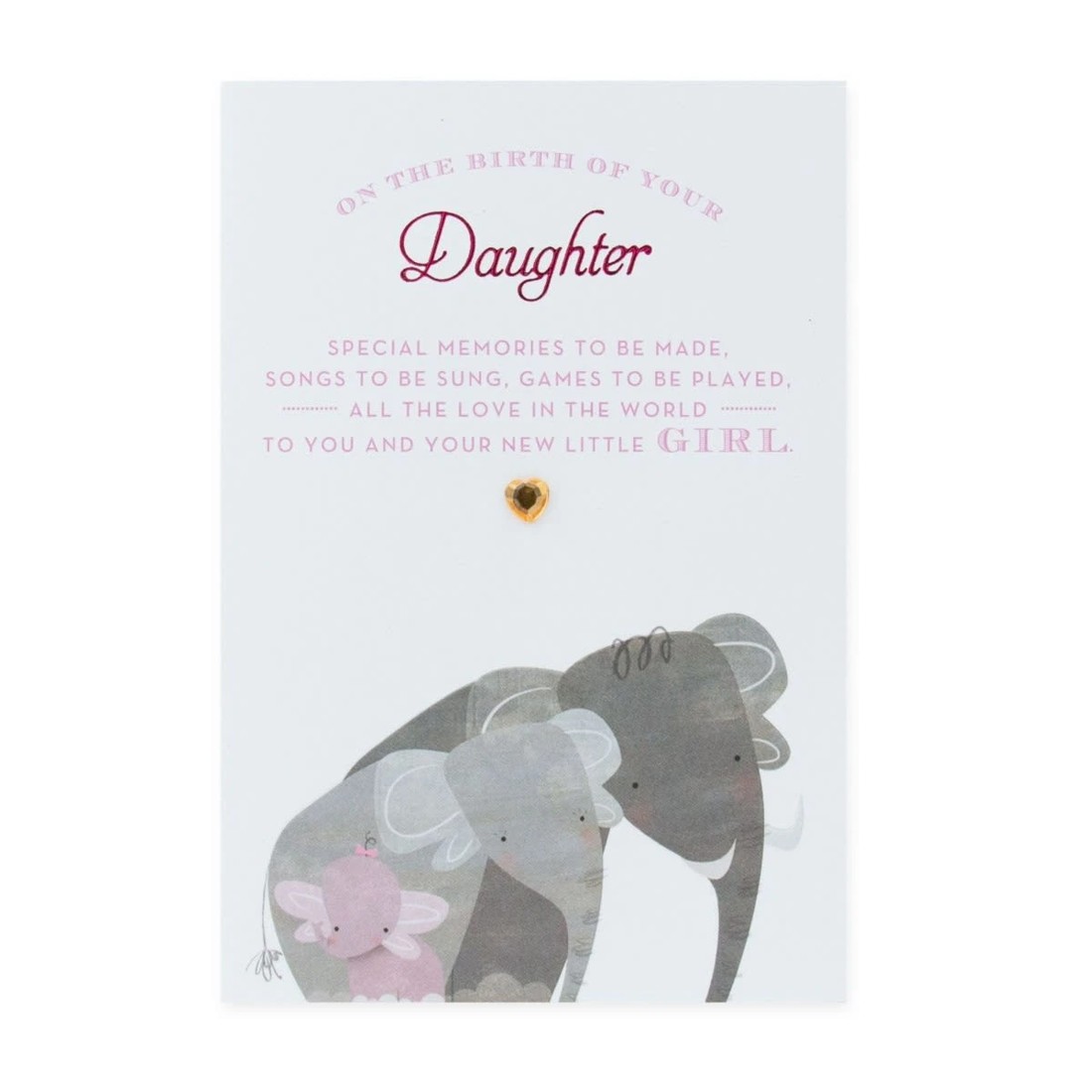 3 Connections from Hallmark New Baby Girl Congratulations Card - Elephants, 3 of 3