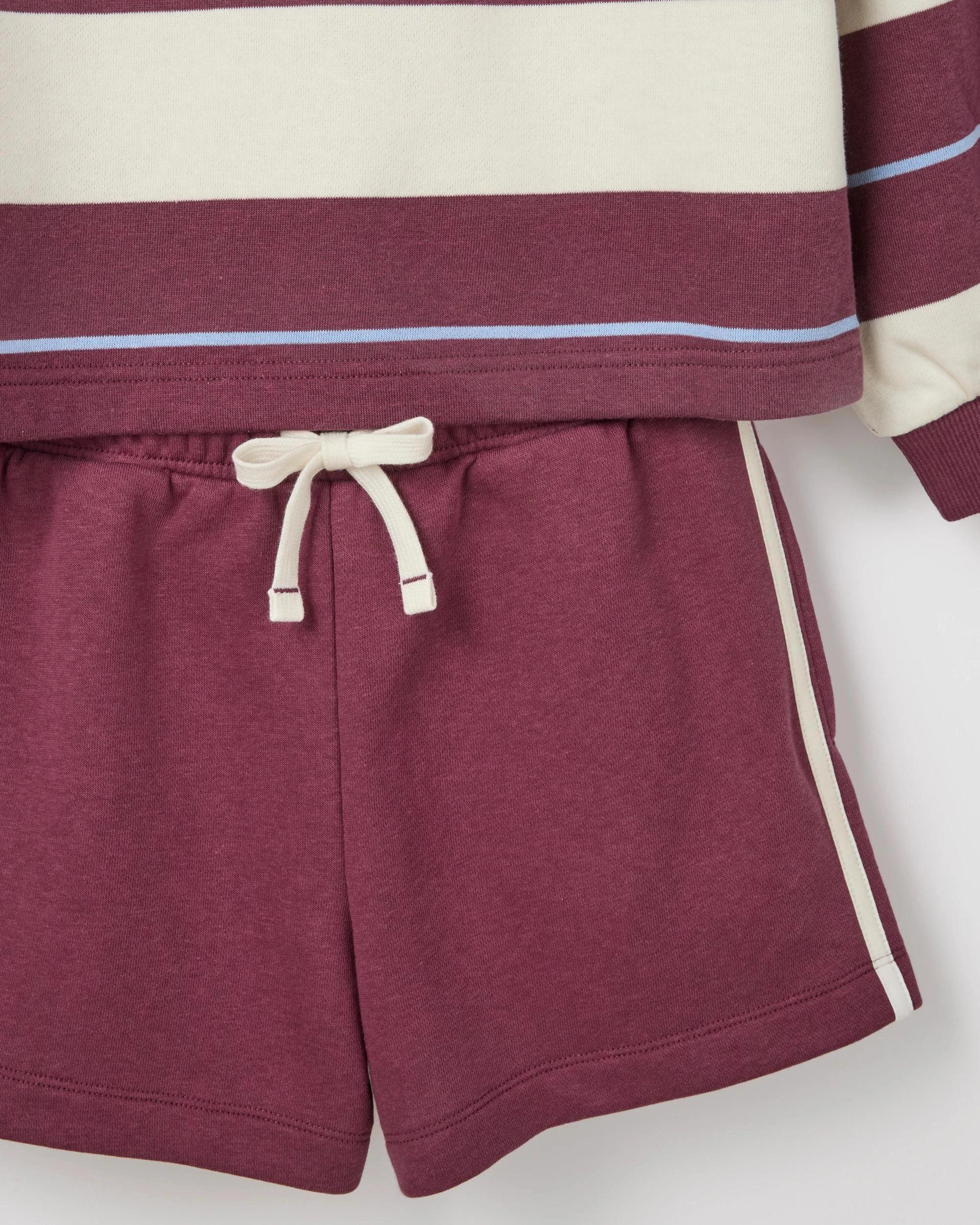 7 Target Australian Cotton Blend Striped Rugby Top and Short Set BURGUNDY, 7 of 7