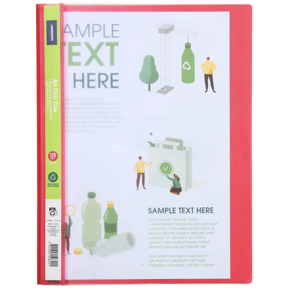 2 J.Burrows A4 Flat File Red, 2 of 3