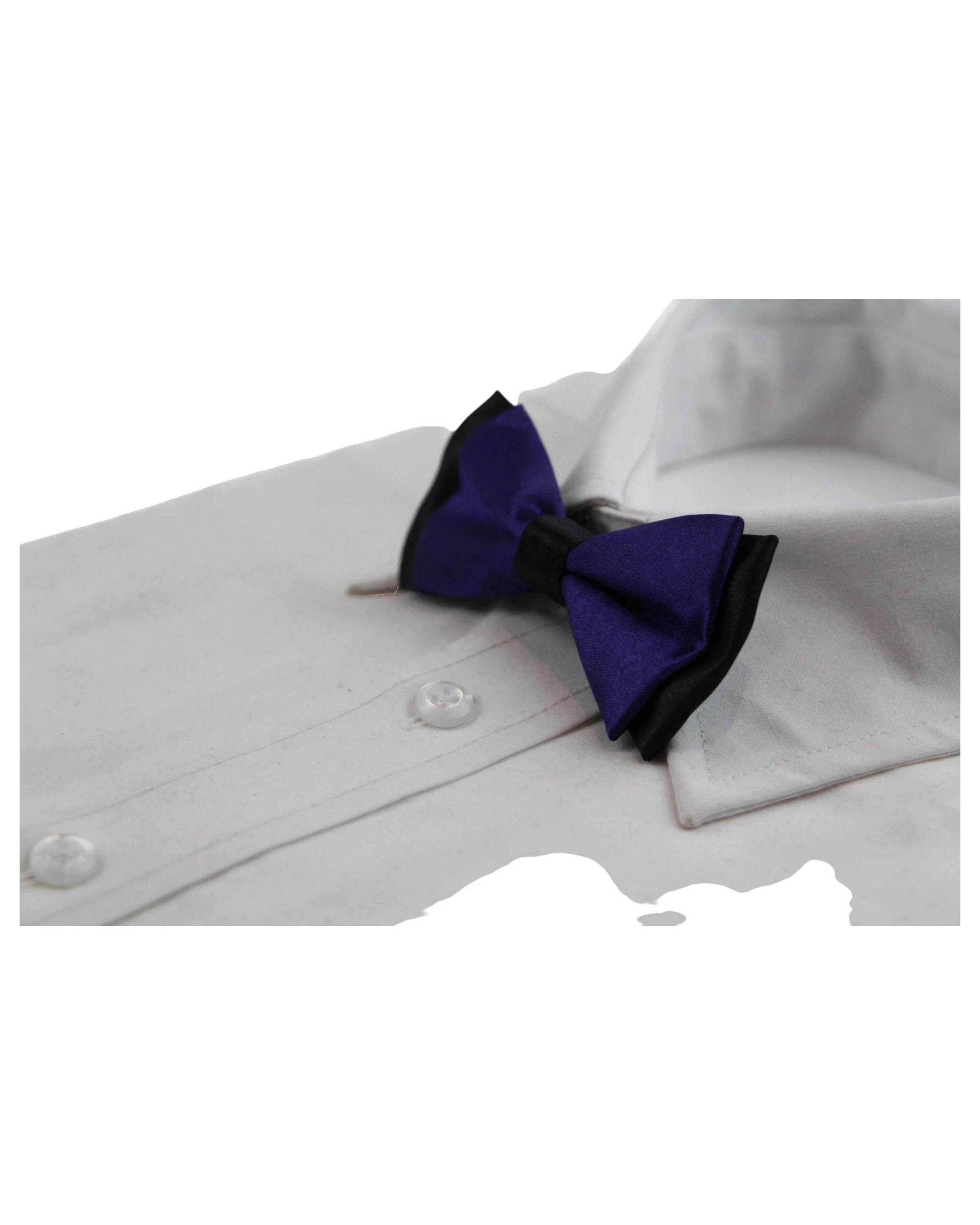 1 Zasel Boys Dark Purple Two Tone Layer Bow Tie - Multi - Multi
