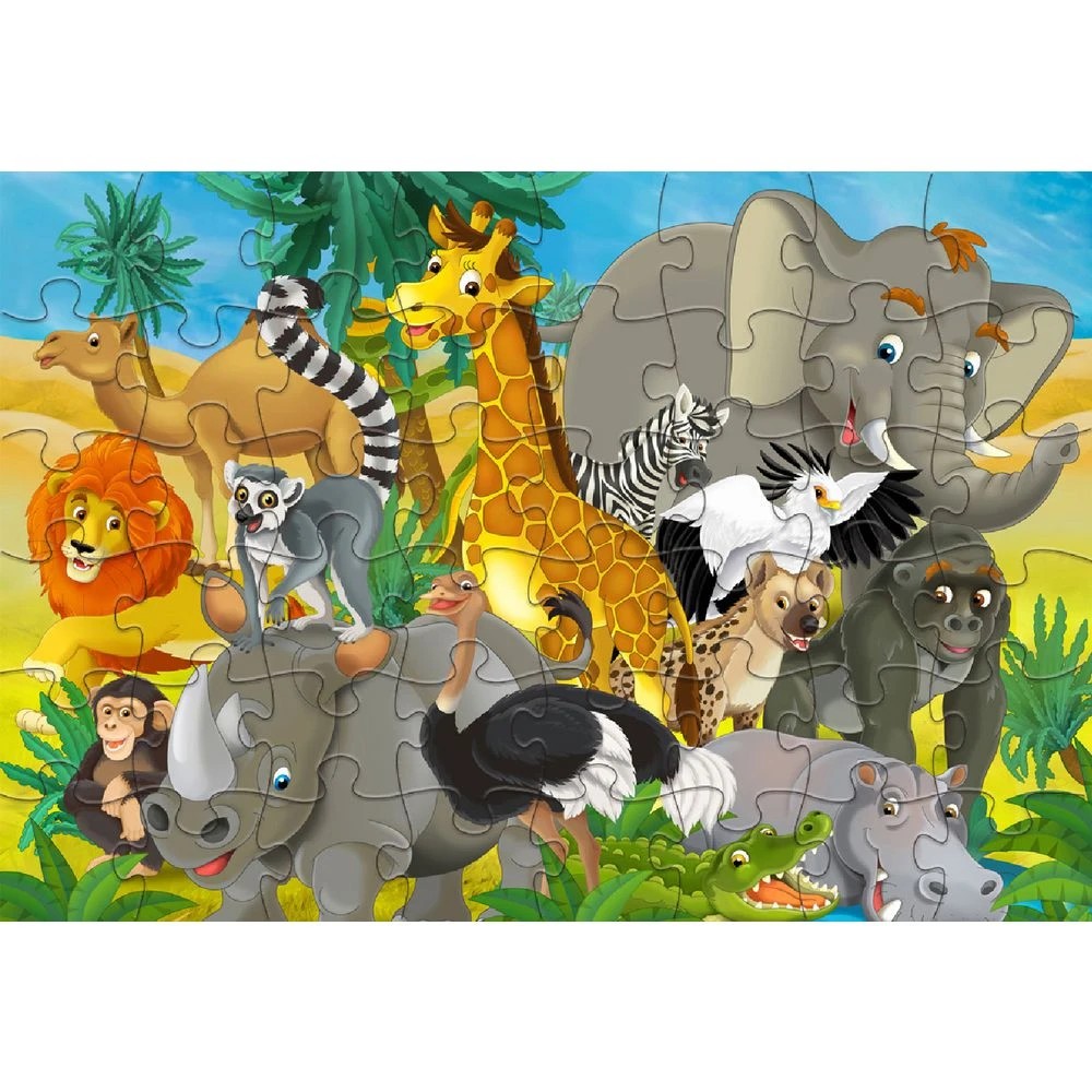 2 Puzzle Master Jumbo Floor Puzzle Wild Animals 48 Piece, 2 of 2