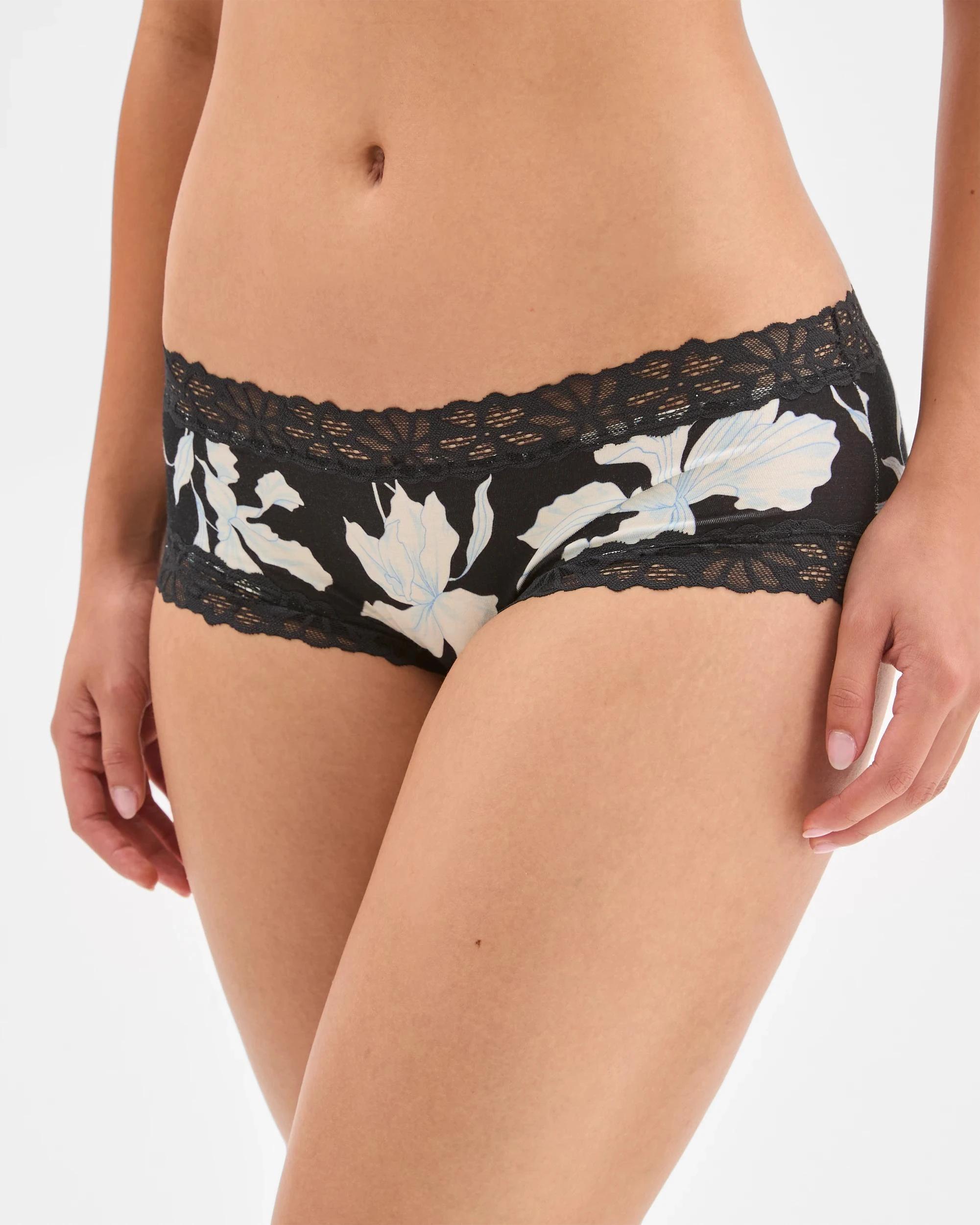 2 Bonds Bamboo Lacetail Midi Bikini Briefs SECRET GARDEN INK, 2 of 3