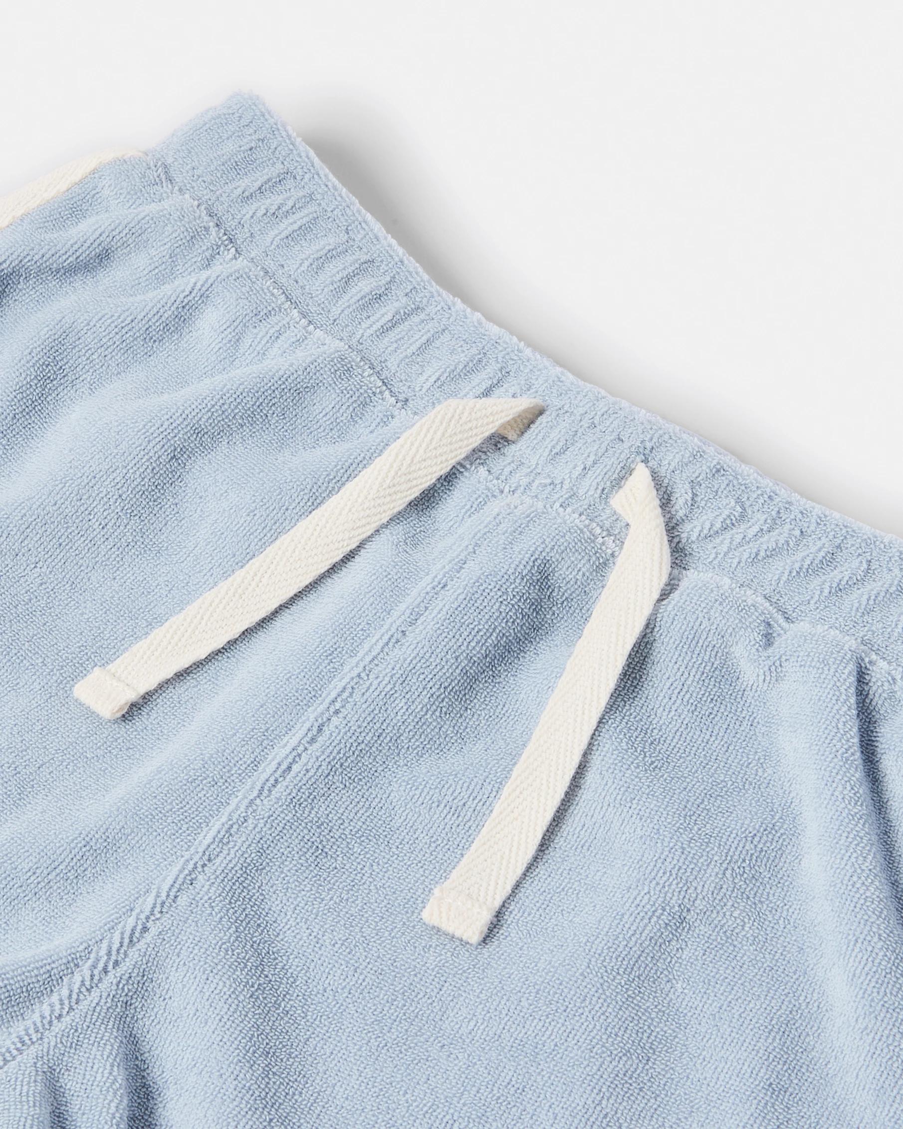 6 2 Piece Short Sleeve Terry Towel Set Blue Palm, 6 of 6