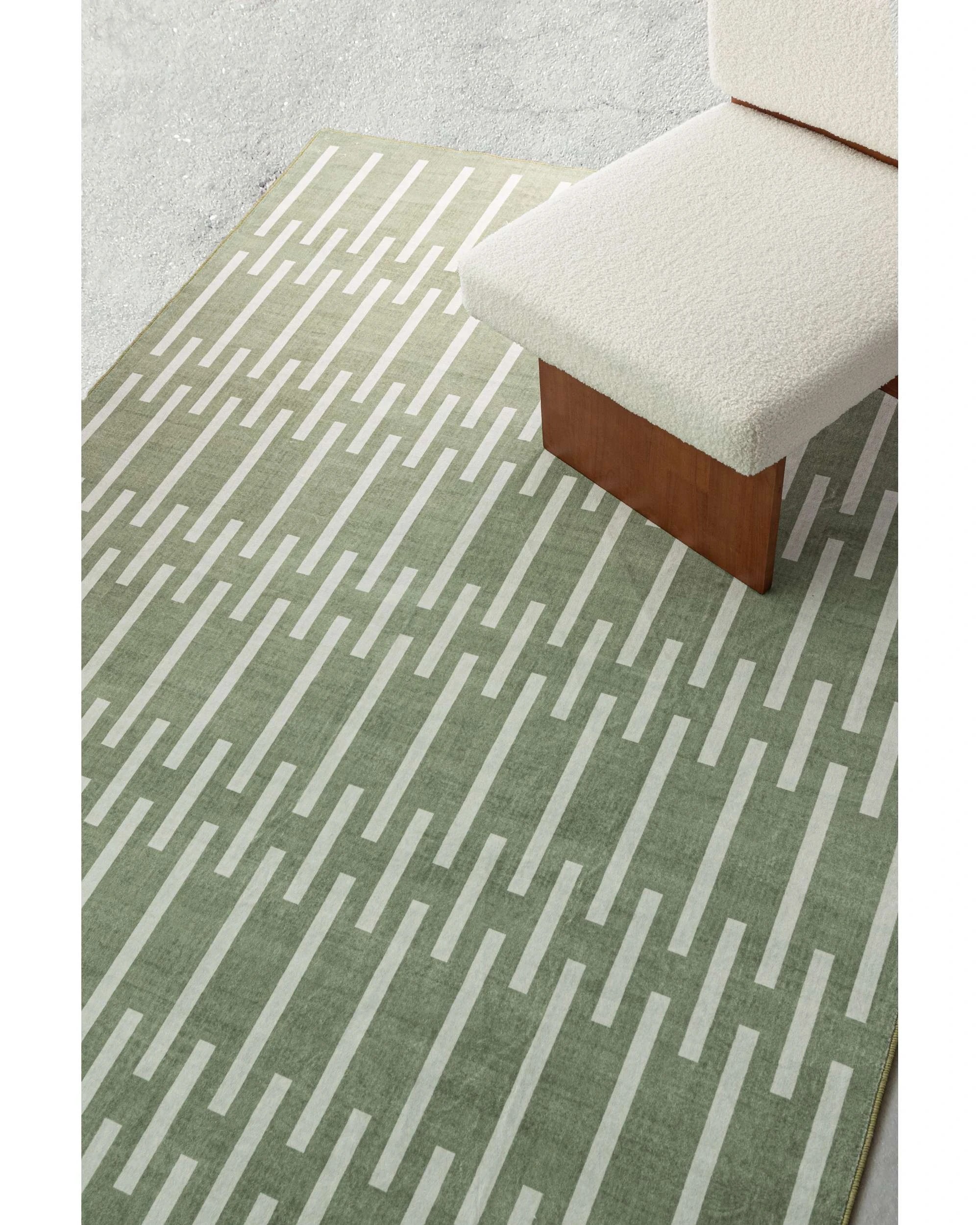 3 Loopsie Gerritsen Printed Washable Rug-370cm x 270cm - Green, 3 of 9