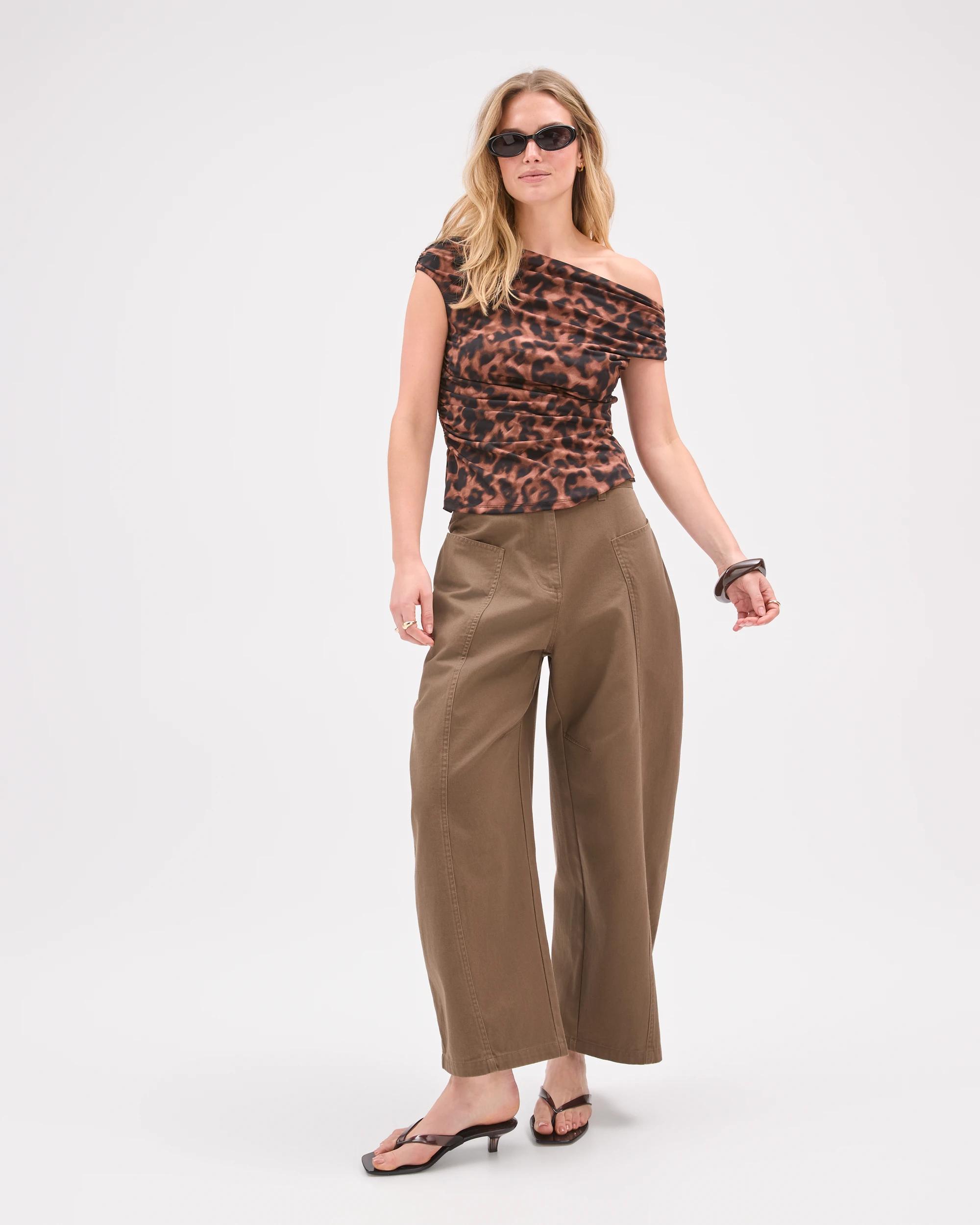 2 Lily Loves Jersey Drape Off-Shoulder Top ANIMAL PRINT, 2 of 8