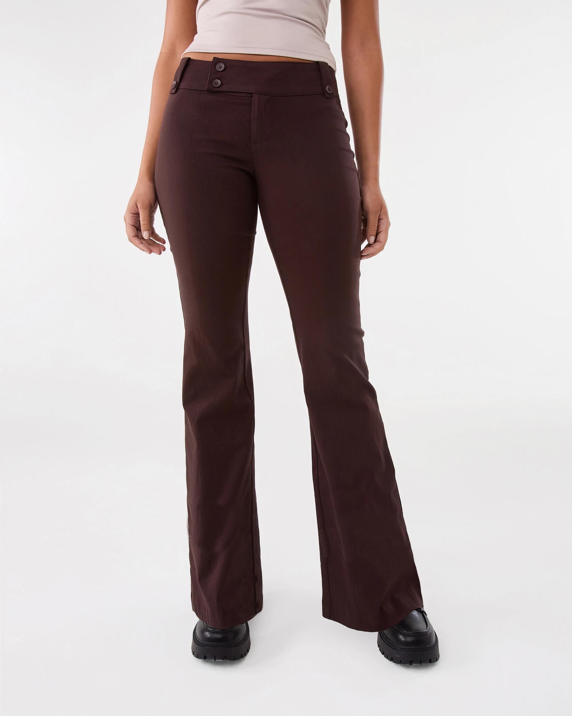 1 Youth Low Rise Bengaline Pants Choc Plum, 1 of 6