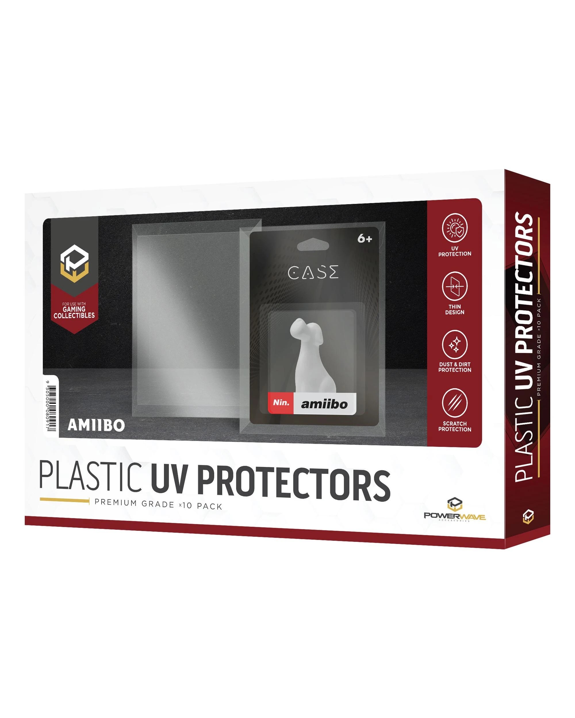 1 Powerwave Nintendo Amiibo 0.5mm Plastic UV Protector 10 Pack, 1 of 3