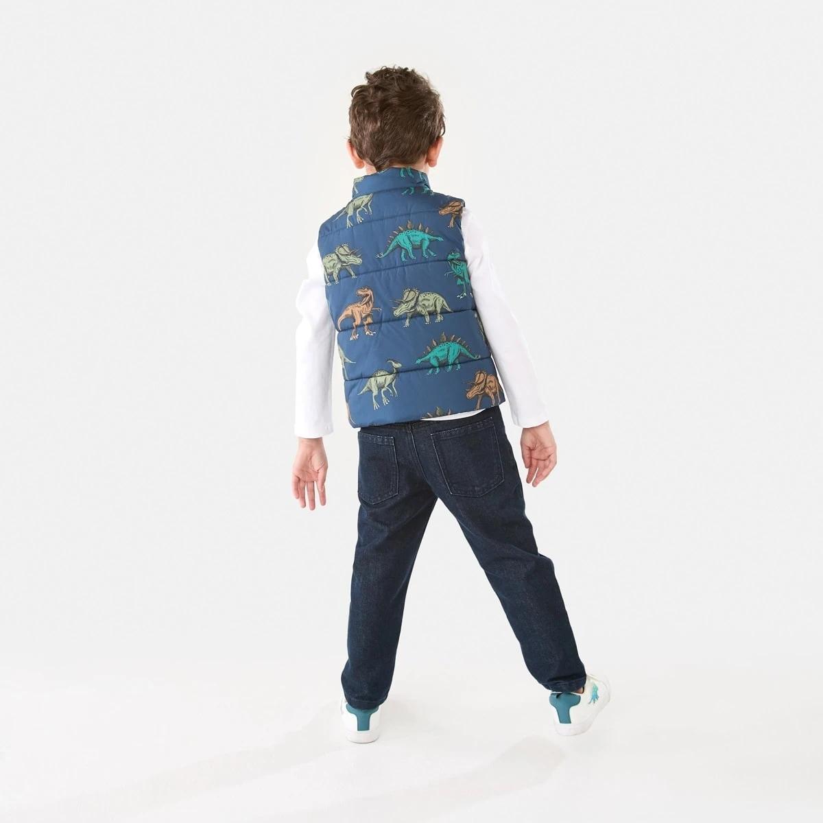 8 Printed Puffer Vest Blu Dinos, 8 of 10