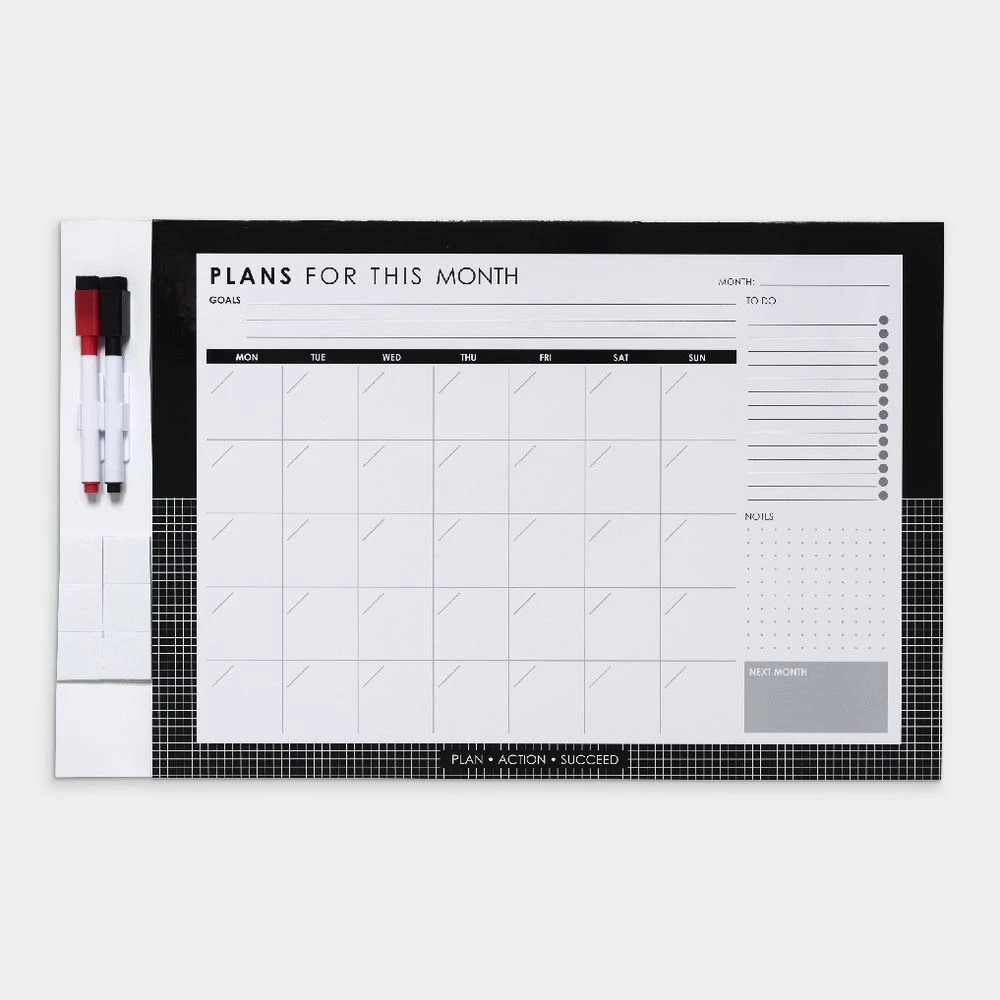 2 Otto A3 Dry Erase Monthly Business Goals Planner Magnetic, 2 of 2