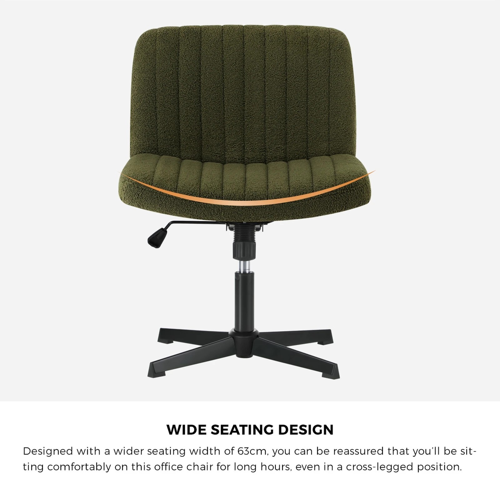 4 Oikiture Armless Office Desk Chair Sherpa
 - Green, 4 of 8