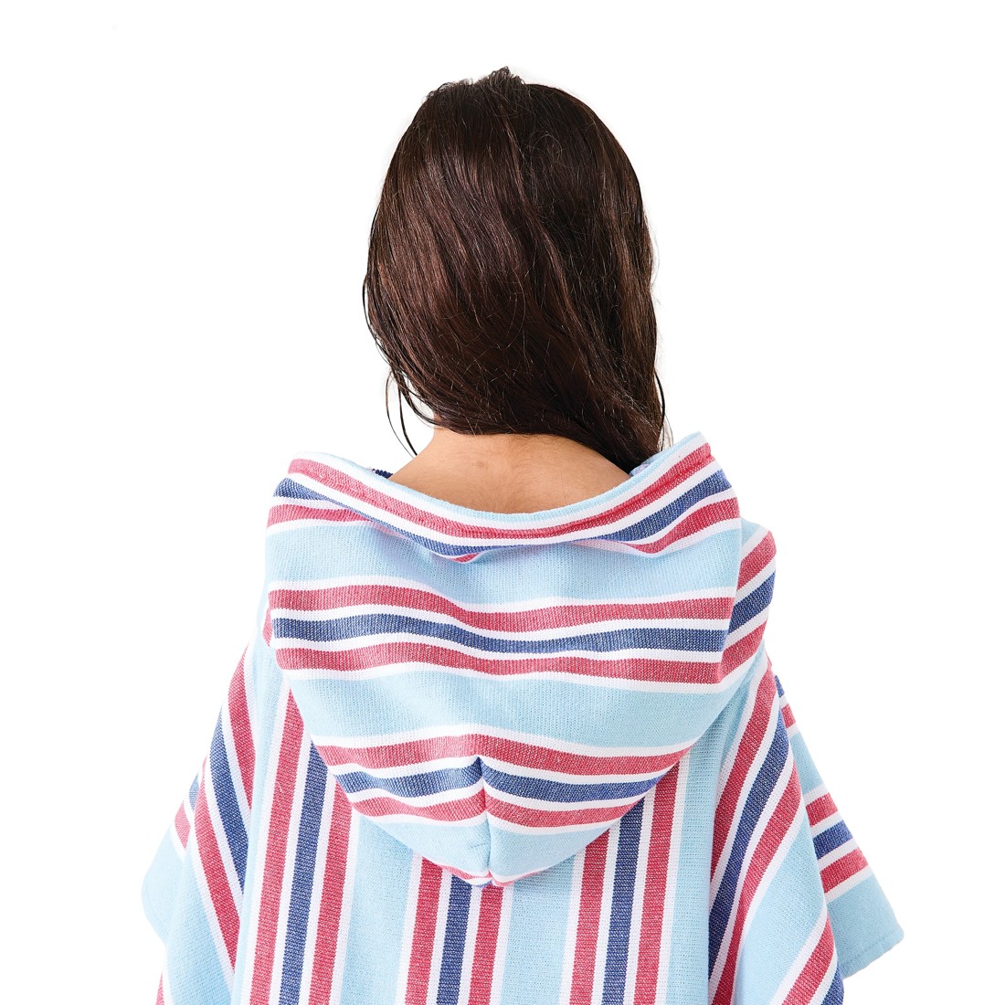 6 Kids Hooded Turkish Beach Towel - Red and Blue, 6 of 9