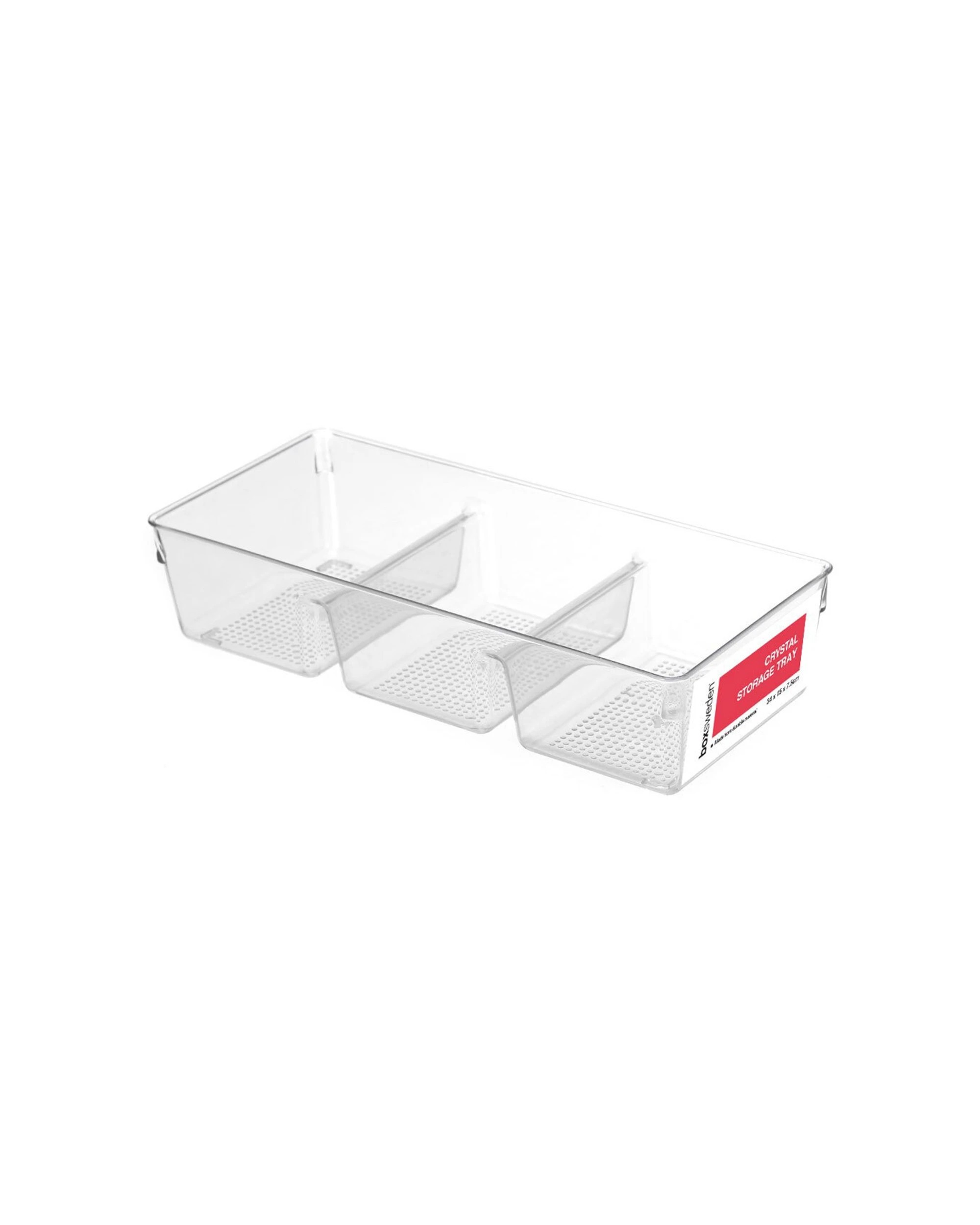 2 BOXSWEDEN Crystal Storage Tray 4 Pack Home Organisation 3 Sections Durable
 - plain, 2 of 4