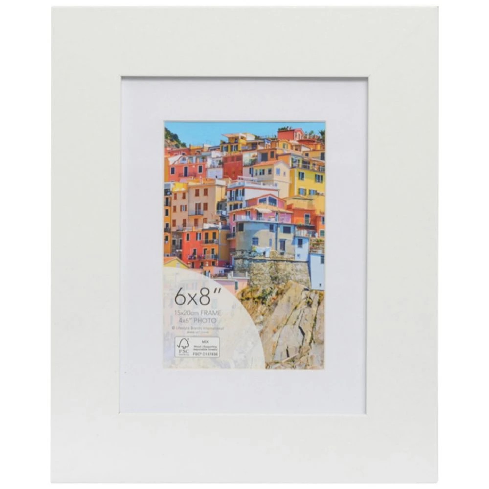 1 Sorrento 6x8" Frame White, 1 of 4