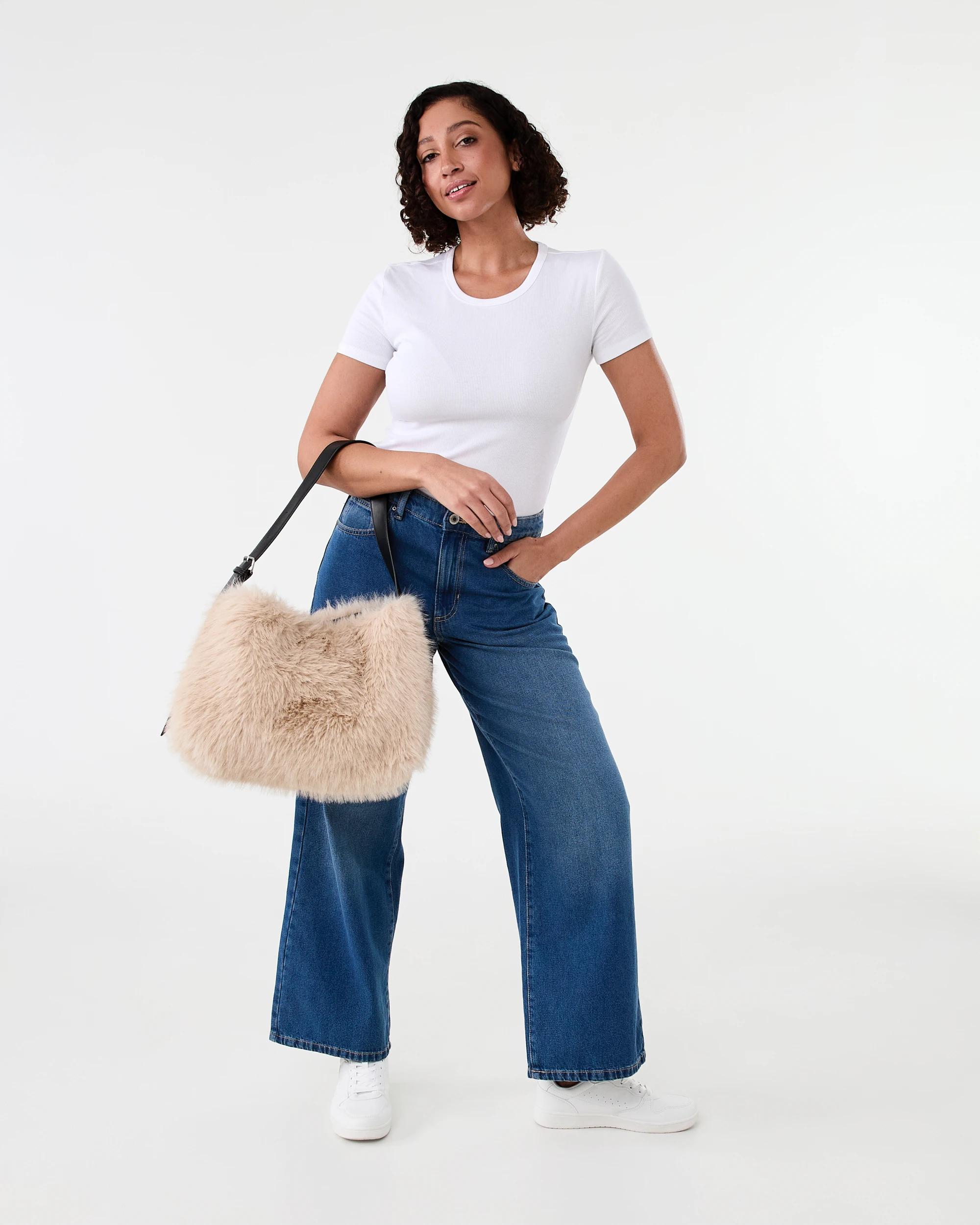 7 Faux Fur Tote Bag Cream, 7 of 7