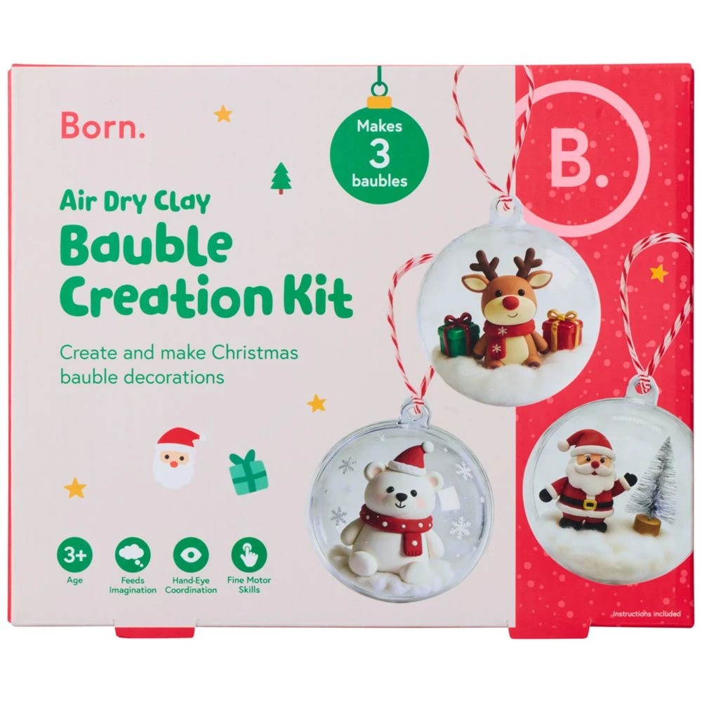 1 Born  Air Dry Clay Bauble Creation Kit, 1 of 3