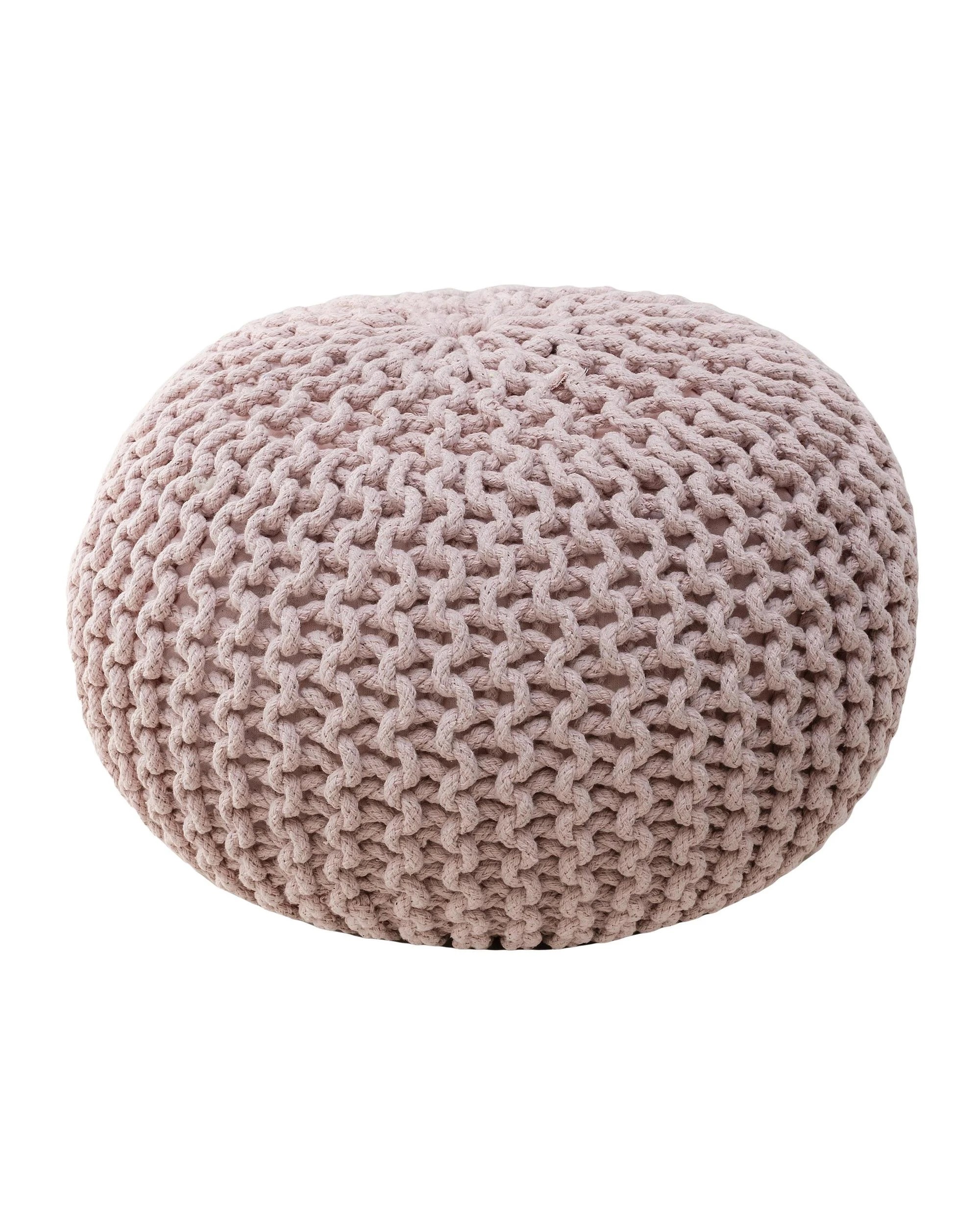 1 La Grace Home Braided Ottoman Pouffe - Bluish-Pink, 1 of 1