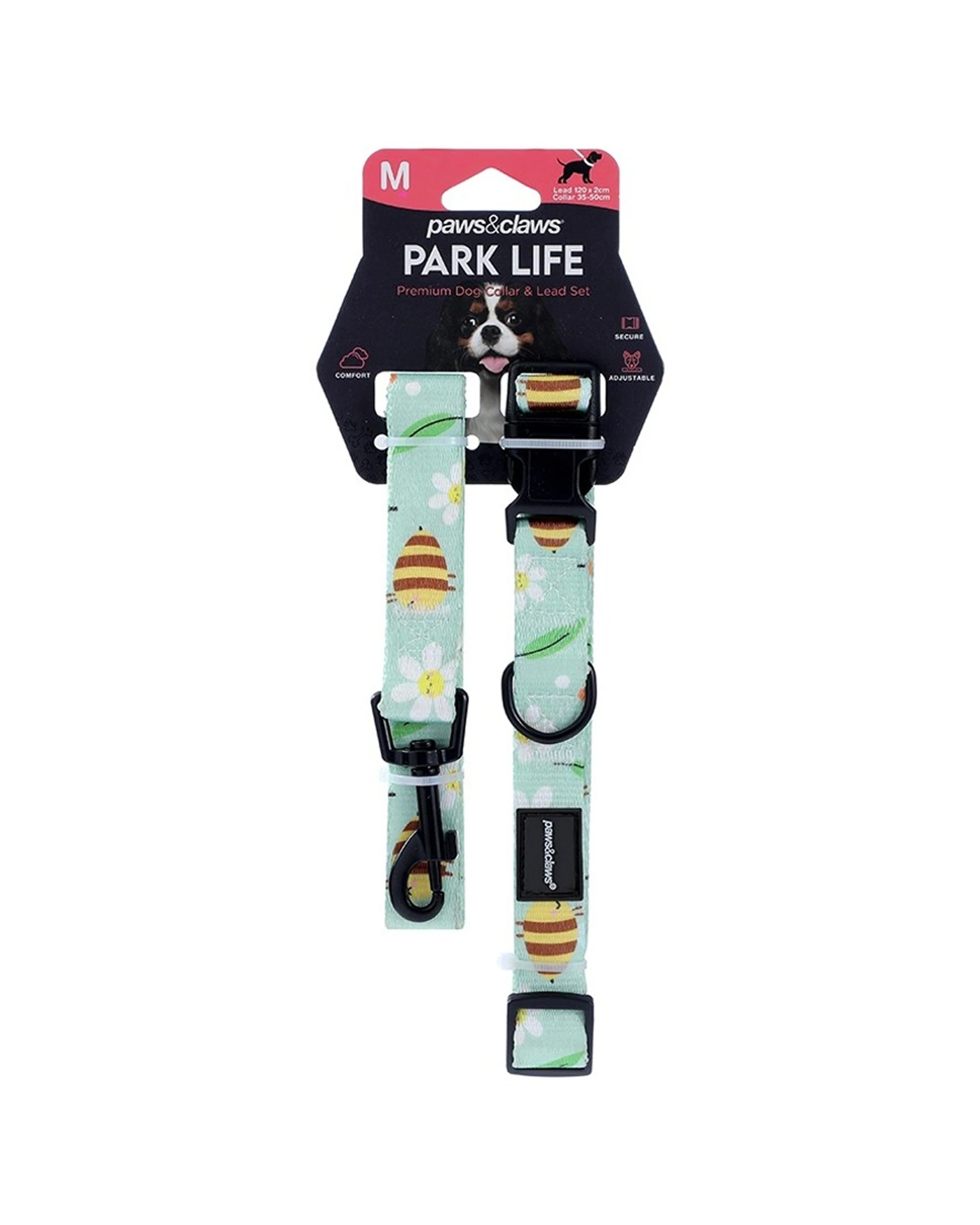 2 Paws & Claws 3PK Pet Dog Collar Lead Set Medium - Assorted, 2 of 7