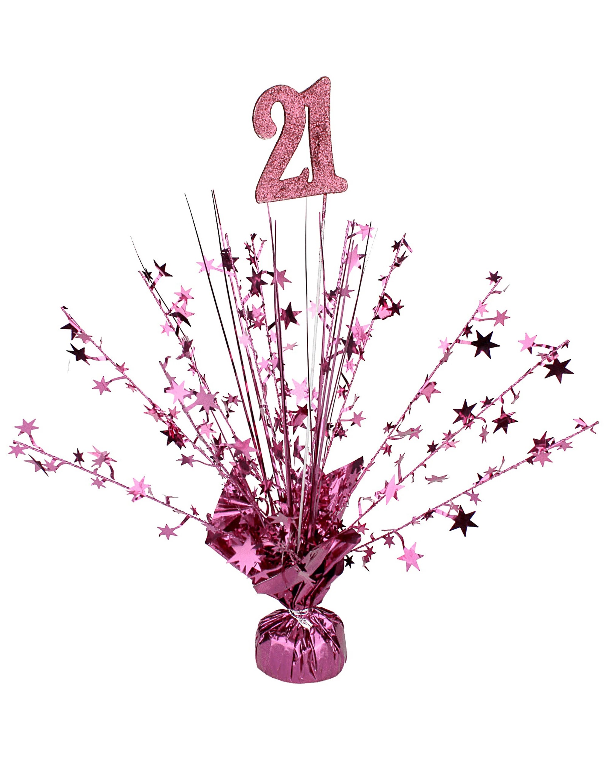 1 Party Maker 21st Birthday Pink Foil Spray Centrepiece, 1 of 1