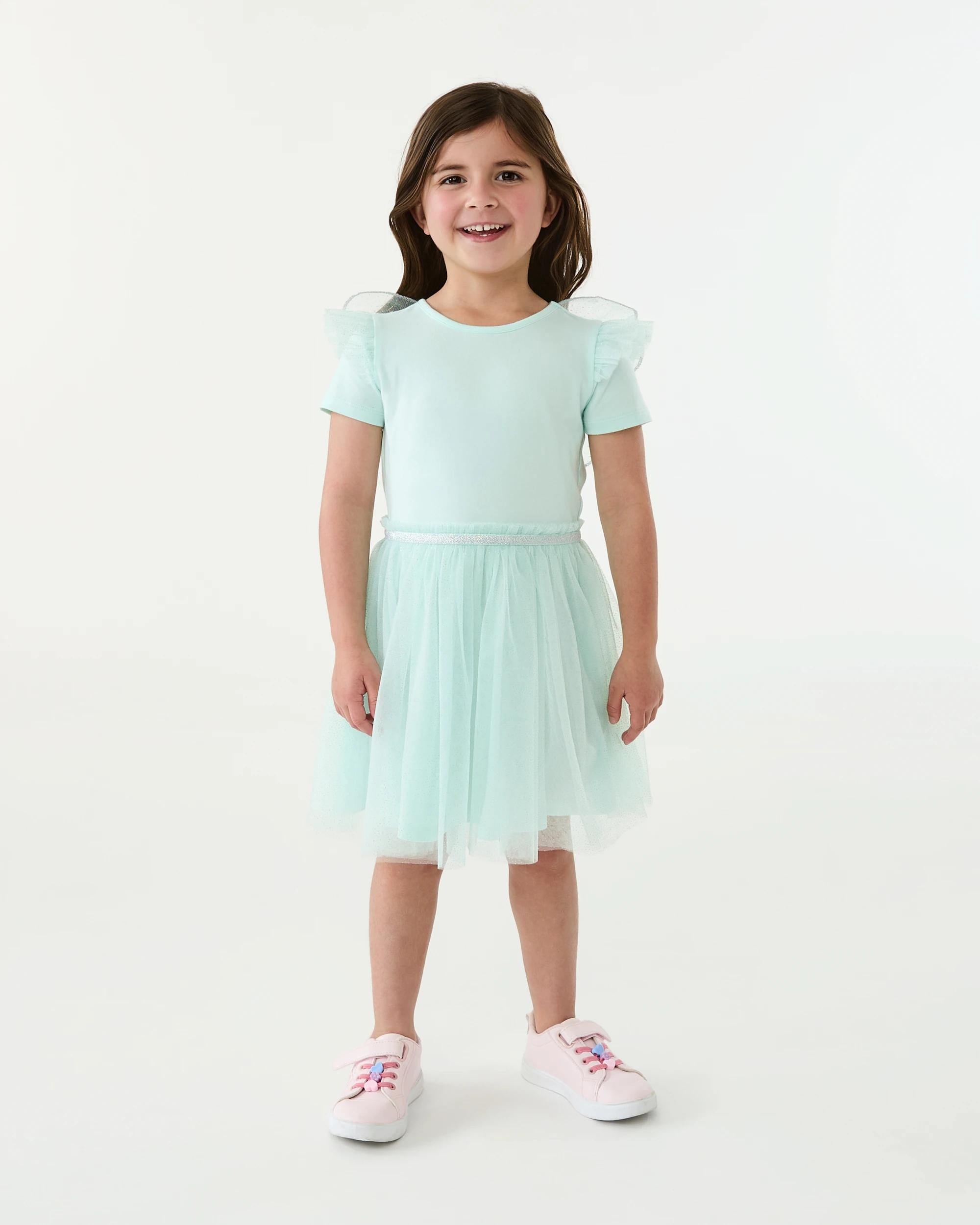 6 Frill Wing Tutu Dress Sea Green, 6 of 7