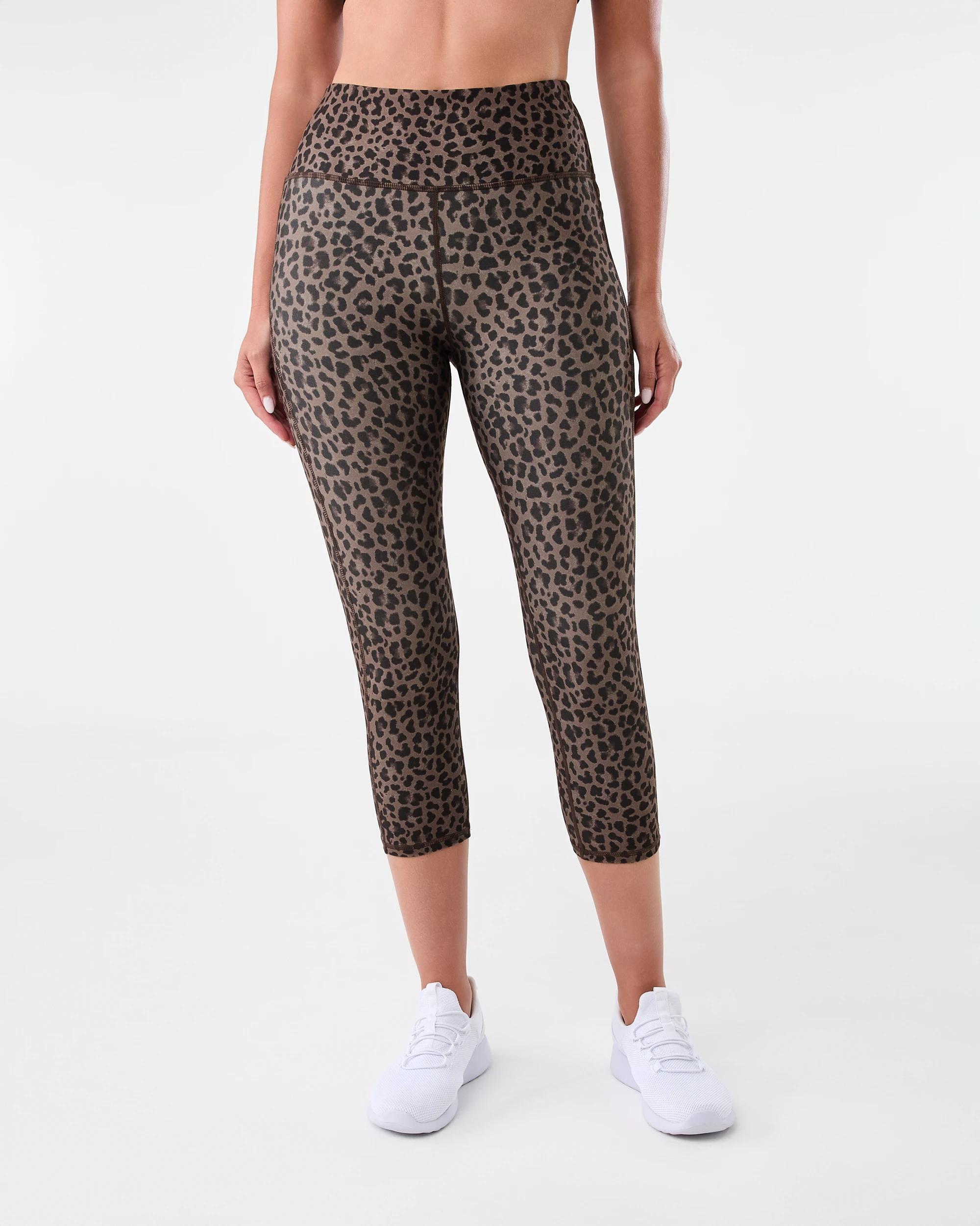 1 Active Womens Crop Print Leggings Brn Lpd, 1 of 5