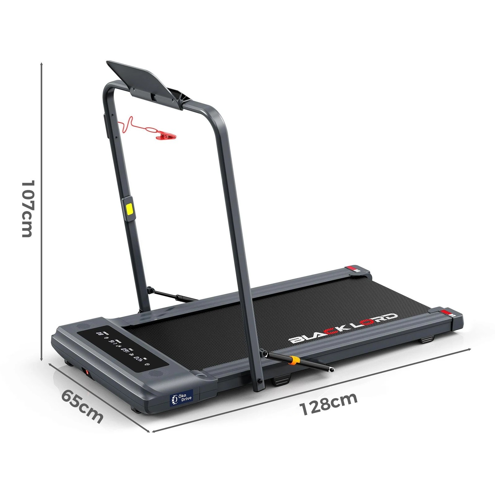 2 Black Lord Treadmill 2 IN 1 Electric Walking Pad Hydraulic Foldable 40cm Belt - Grey, 2 of 10