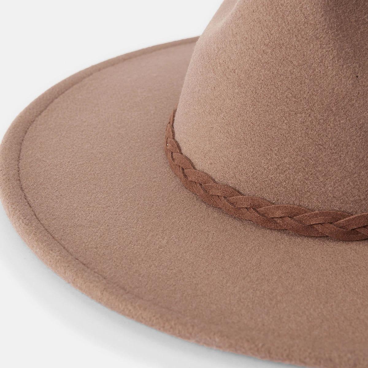 2 Fedora Hat with Statement Band Choc Braid, 2 of 4