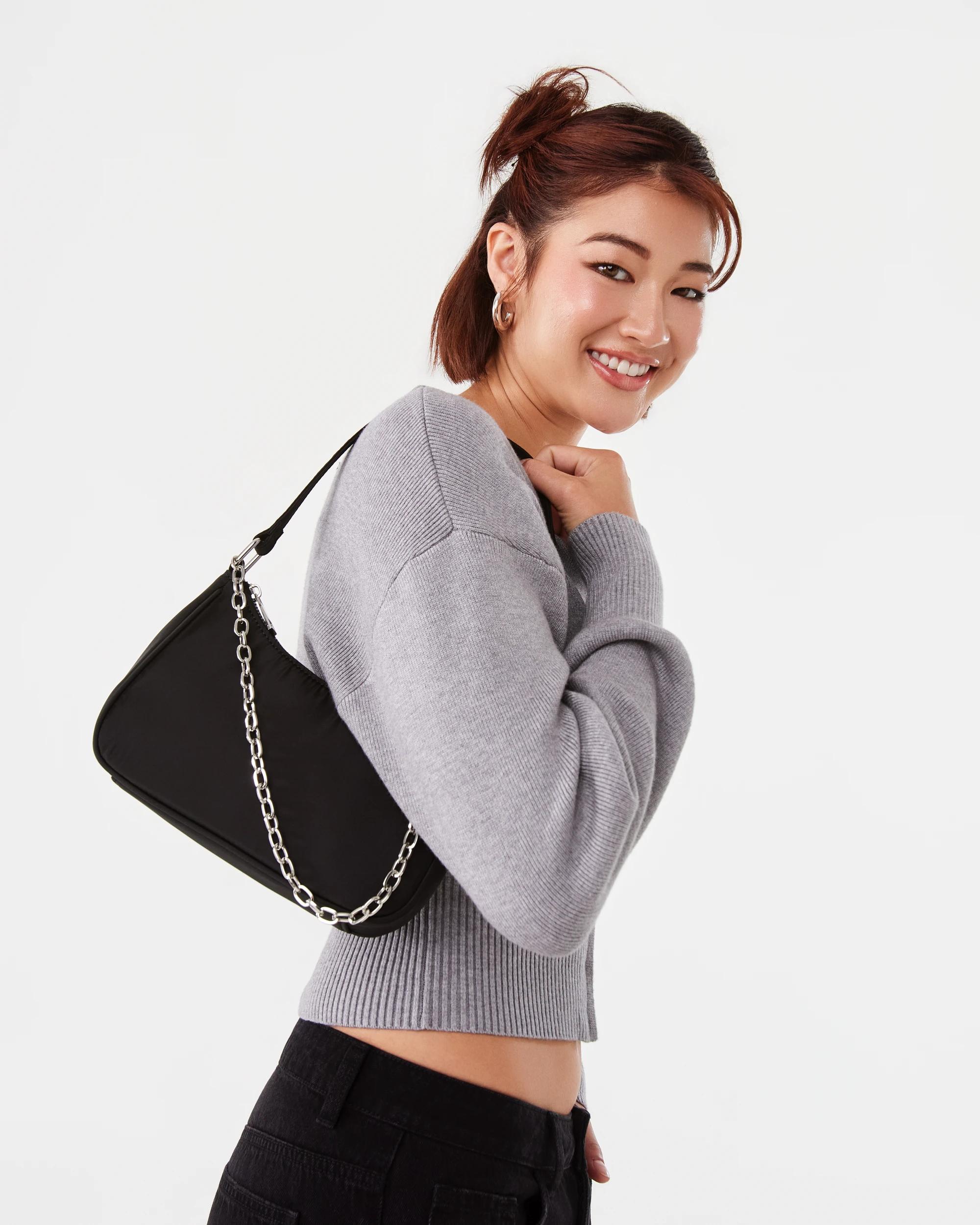 4 Nylon Shoulder Bag Black, 4 of 6