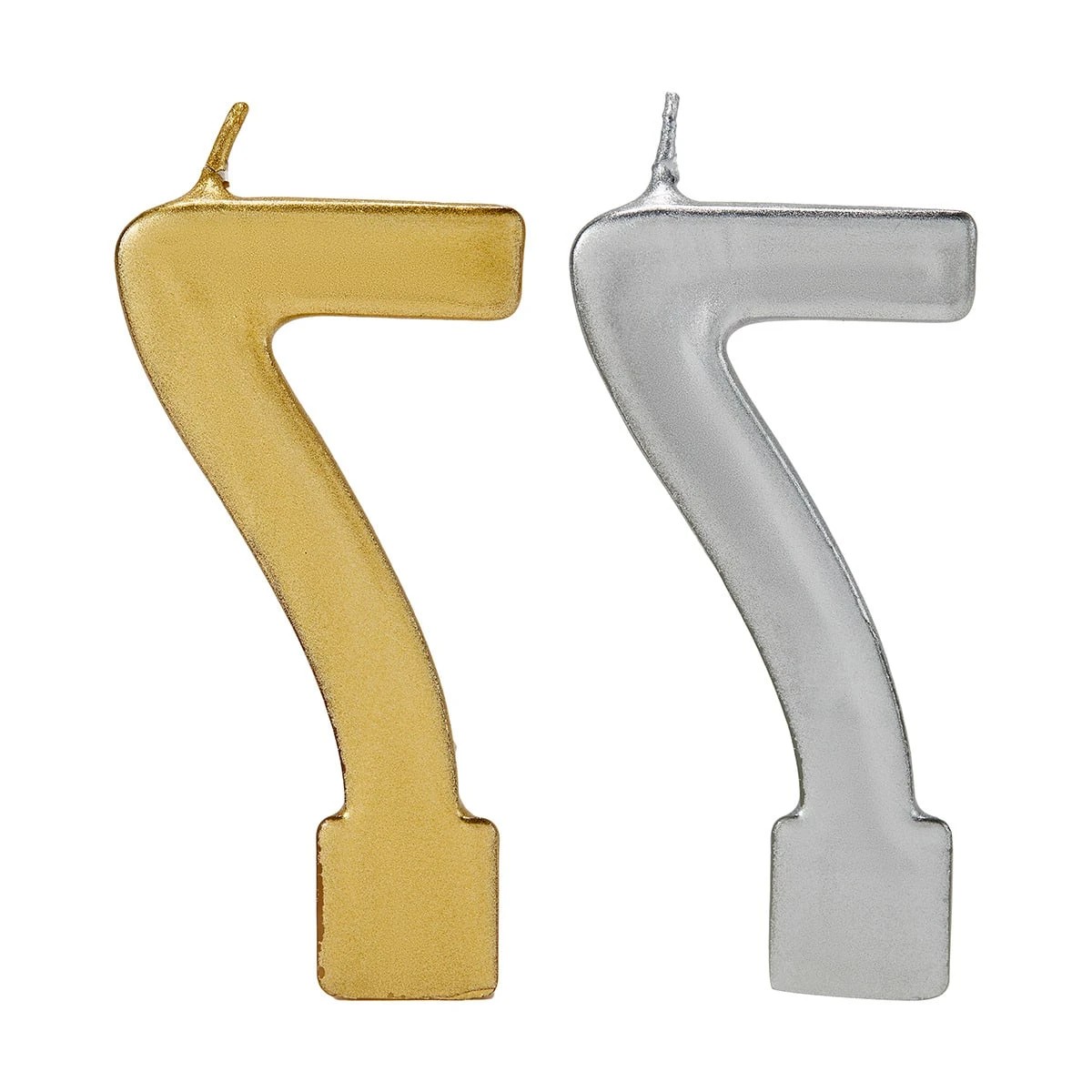 3 Metallic Candle Number 7 - Assorted, 3 of 6