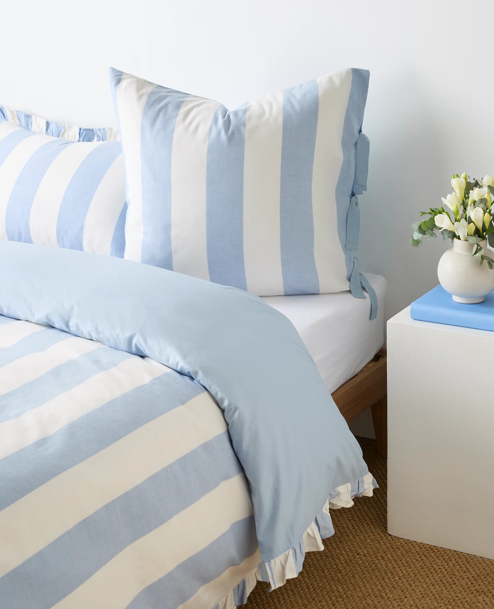 1 Target Peyton Herringbone Weave Stripe European Pillowcase
 - Queen Bed
 - Blue, 1 of 2