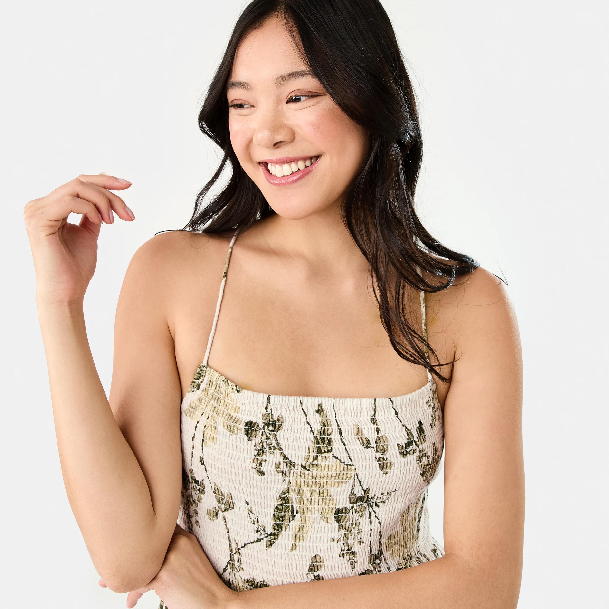 5 Sleeveless Cross Back Midi Dress TROPICAL BURNT OLIVE, 5 of 9
