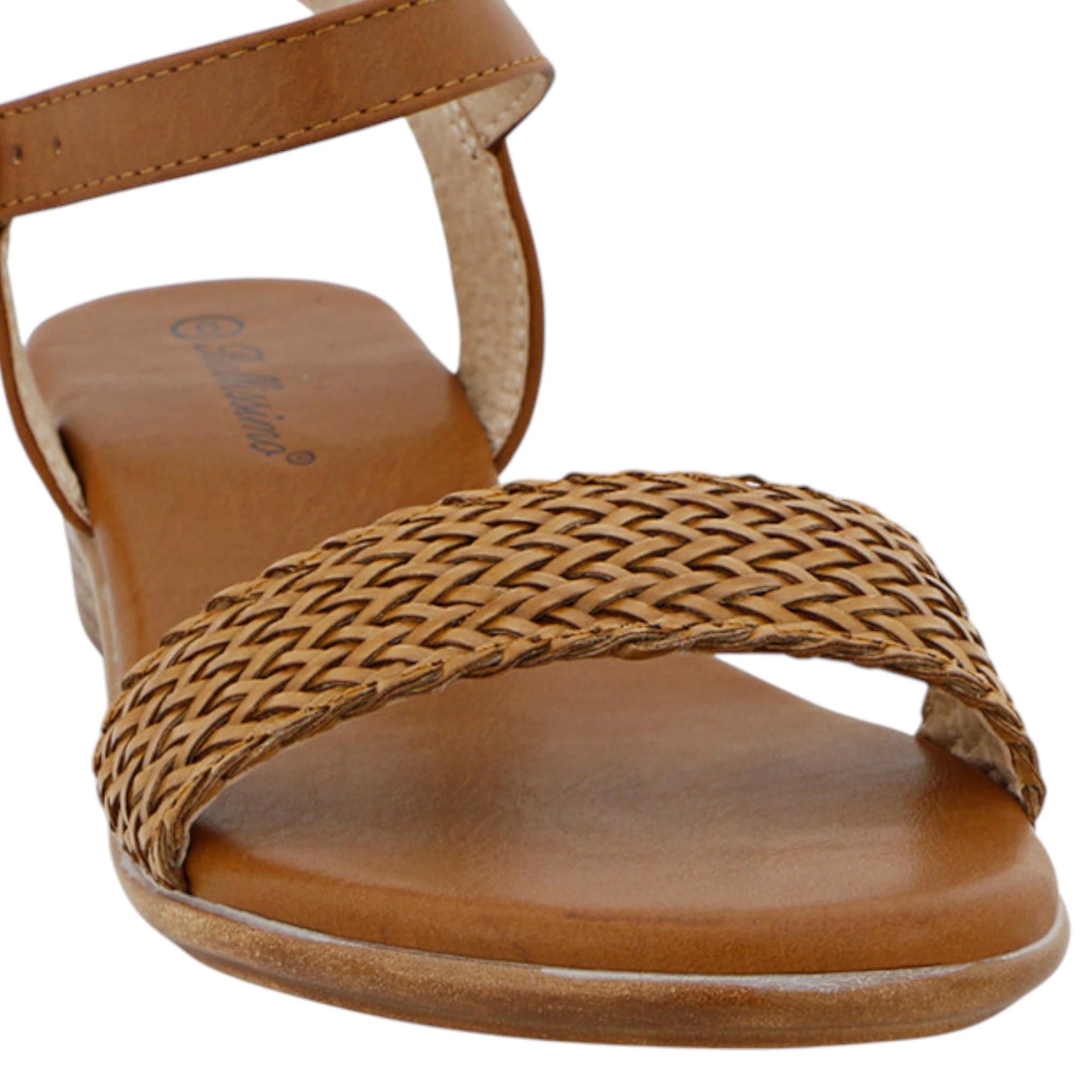 3 Bellissimo Womens Eve Flat Sandals TAN, 3 of 3