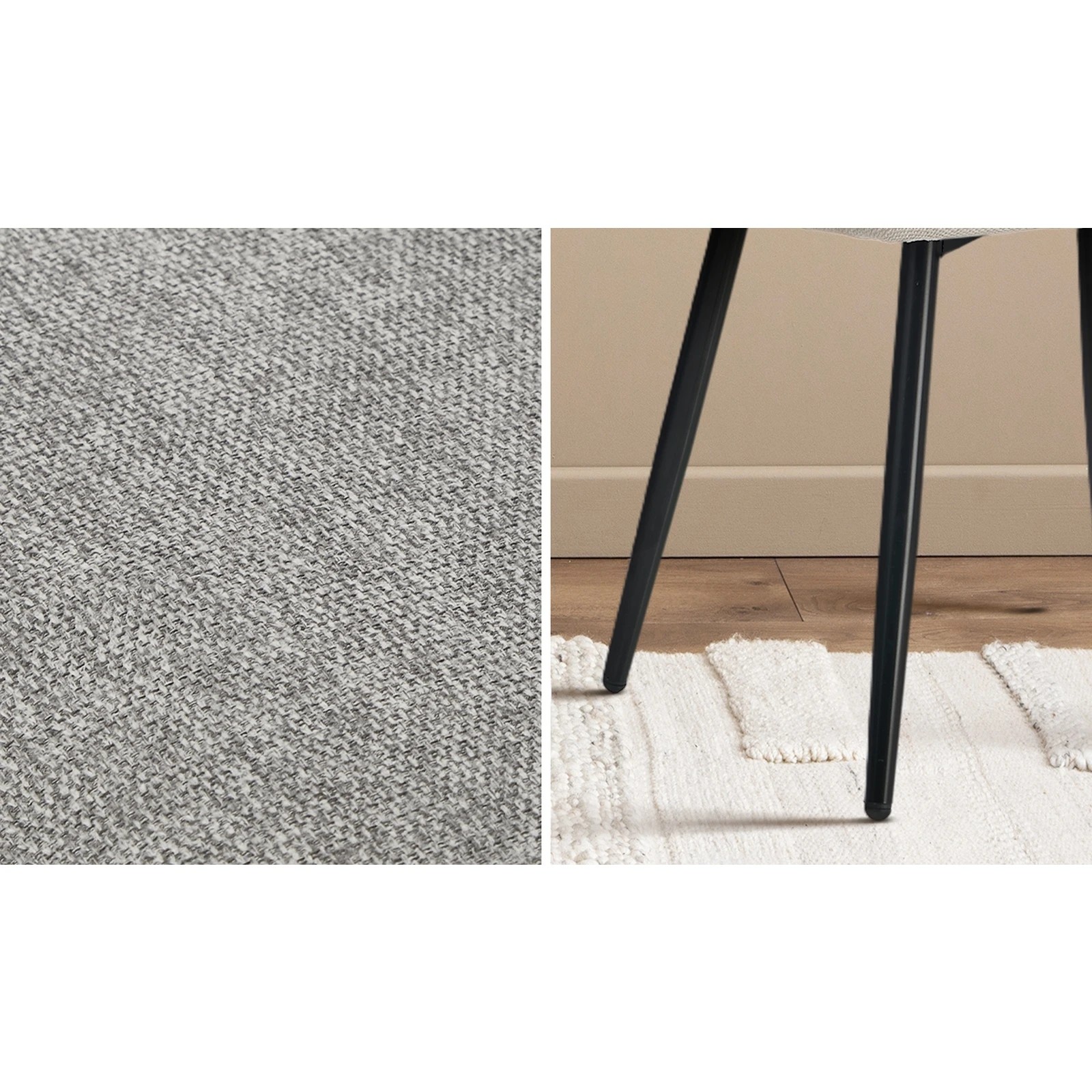 6 Oikiture 4x Dining Chair Accent Chairs Linen Fabric - Grey, 6 of 9