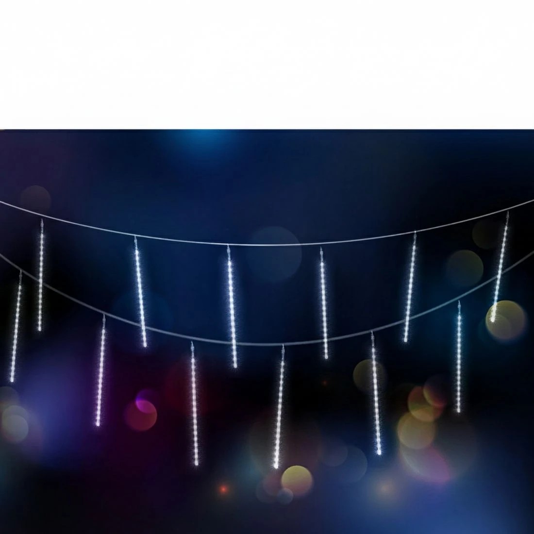 6 Jingle Jollys 7M Christmas Lights Shower Light 288 LED Icicle Falling Metor - White, 6 of 7