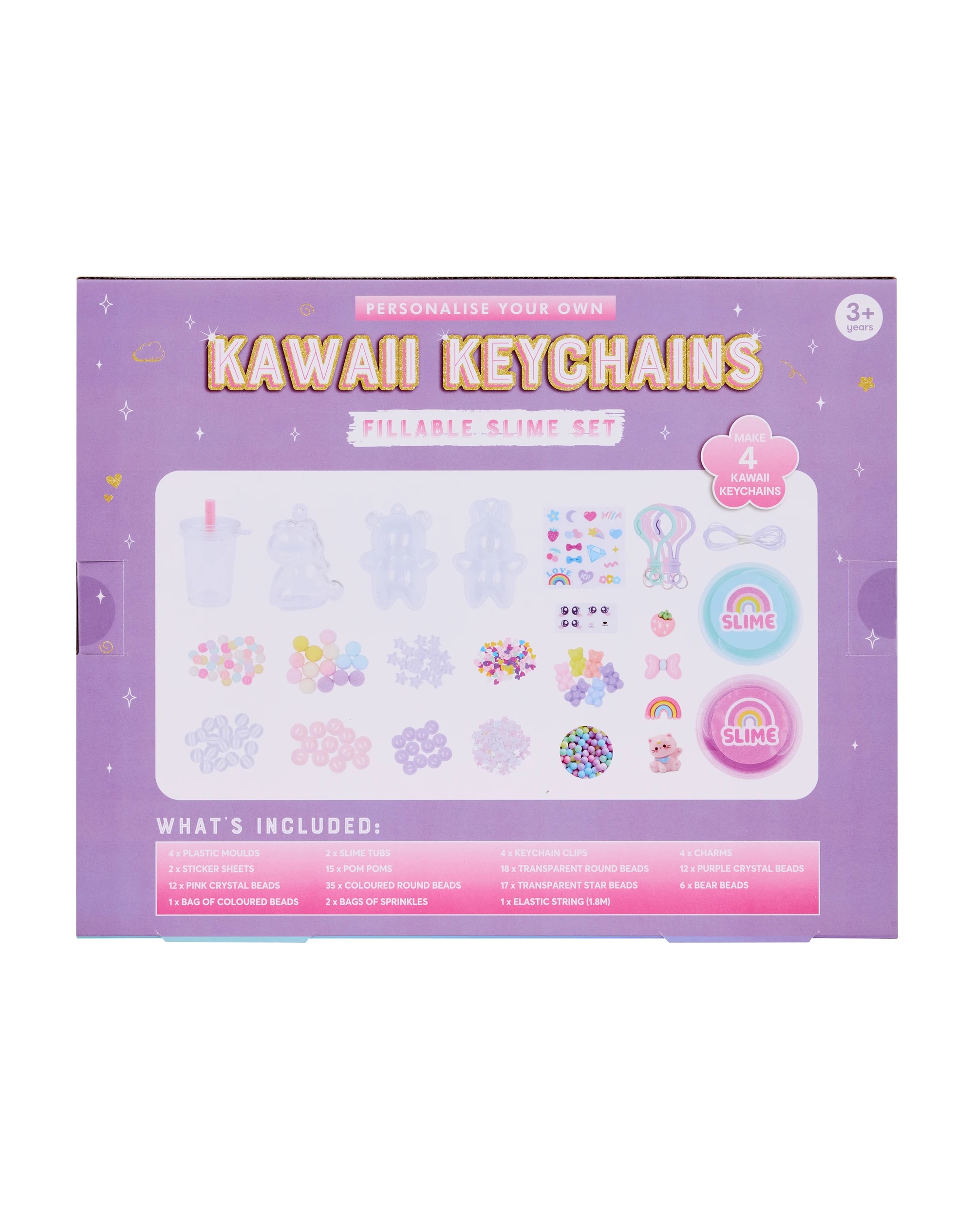 3 Personalise Your Own Kawaii Keychains Fillable Slime Set, 3 of 3