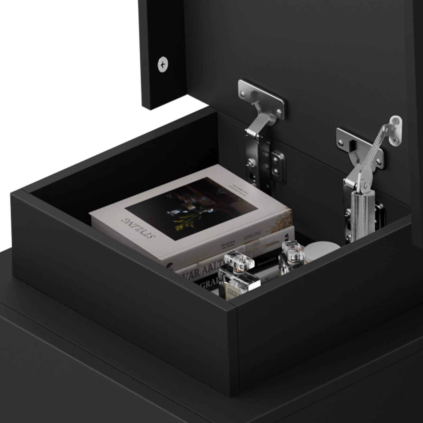 10 Alfordson 2x Bedside Table RGB LED Nightstand 2 Drawers 4 Side High Gloss - Black, 10 of 10