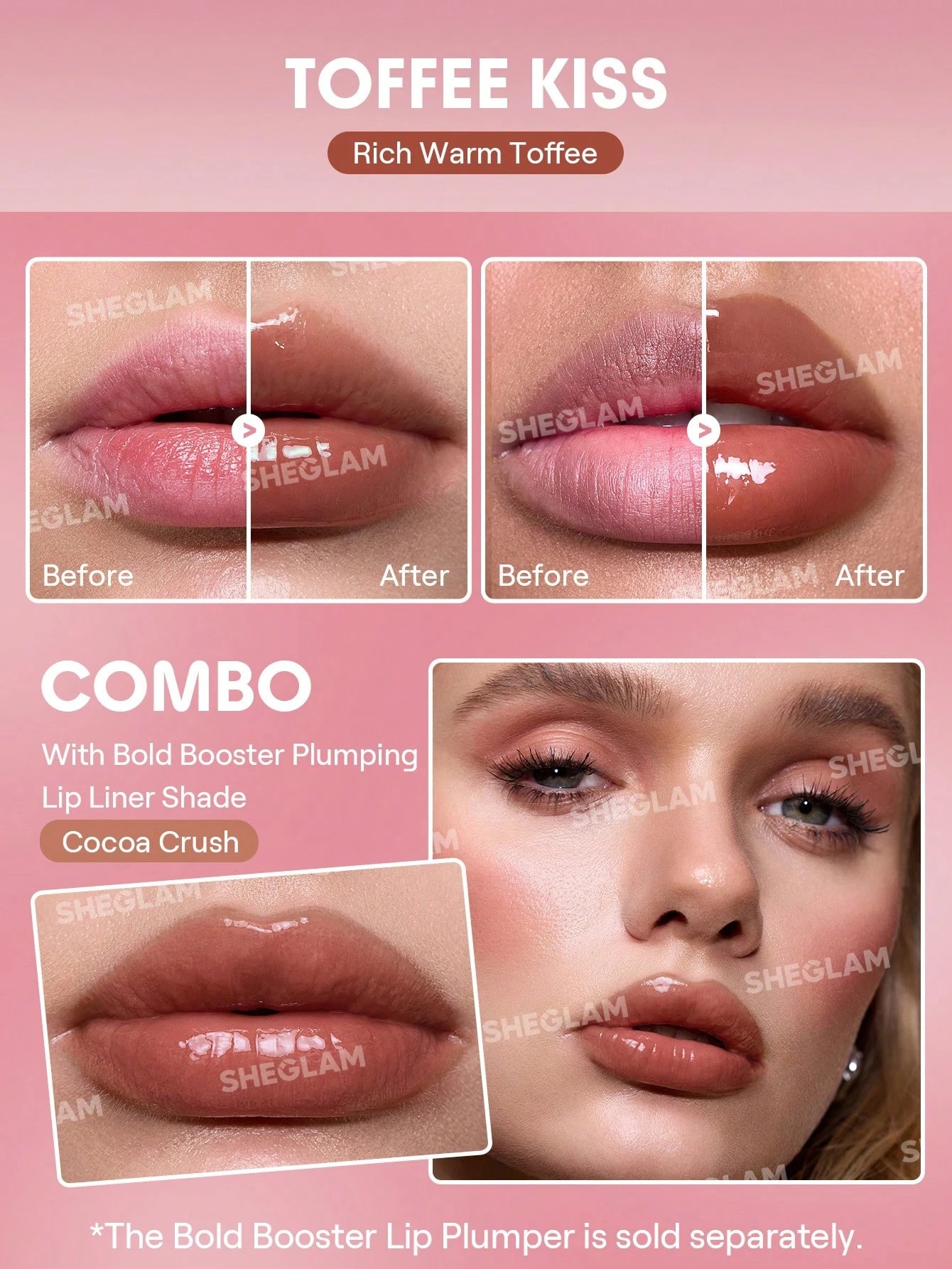 3 SHEGLAM Bold Booster Lip Plumper - Toffee Kiss, 3 of 7