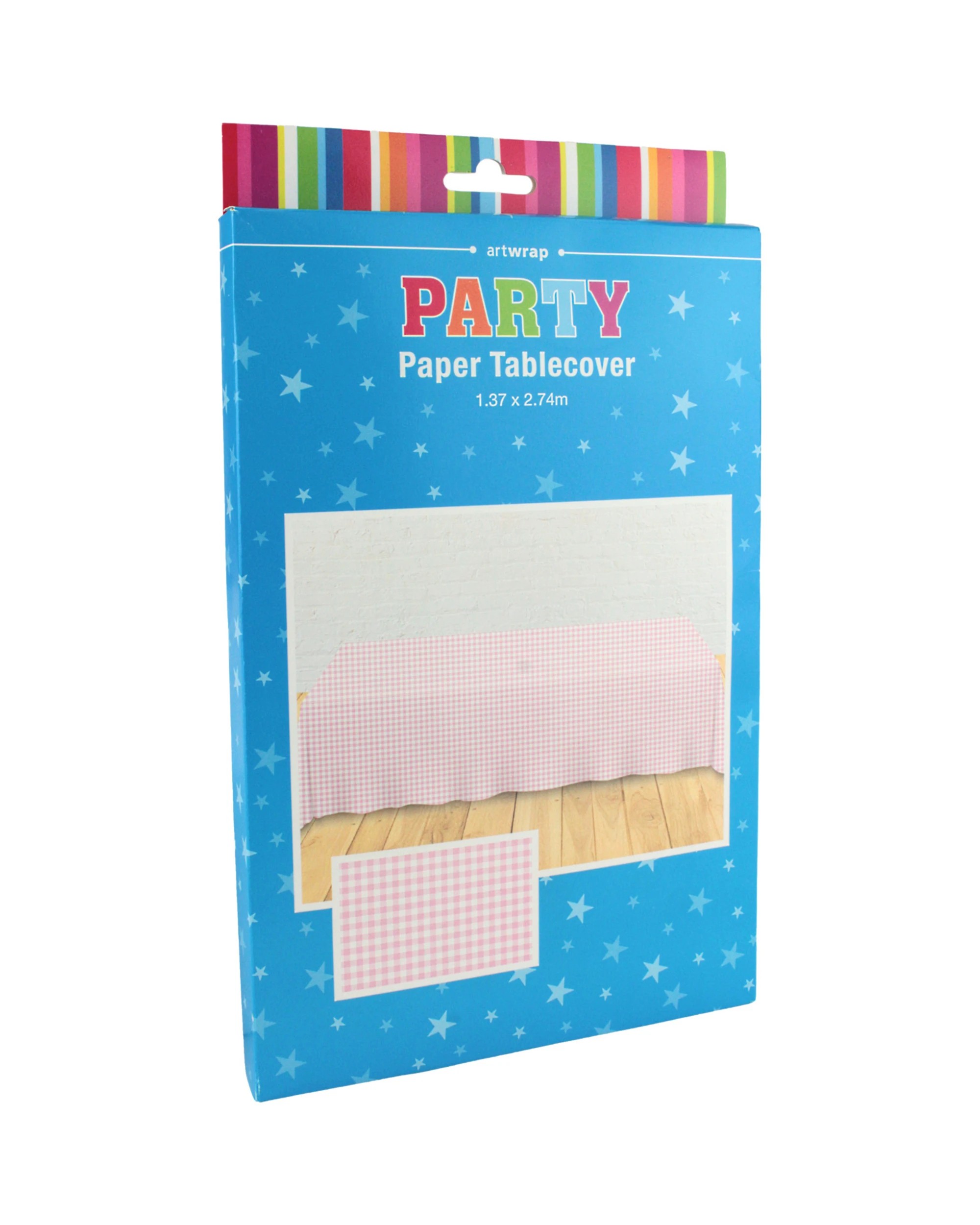 2 Artwrap Pink and White Gingham Paper TableclothPink     
. - Pink, 2 of 3