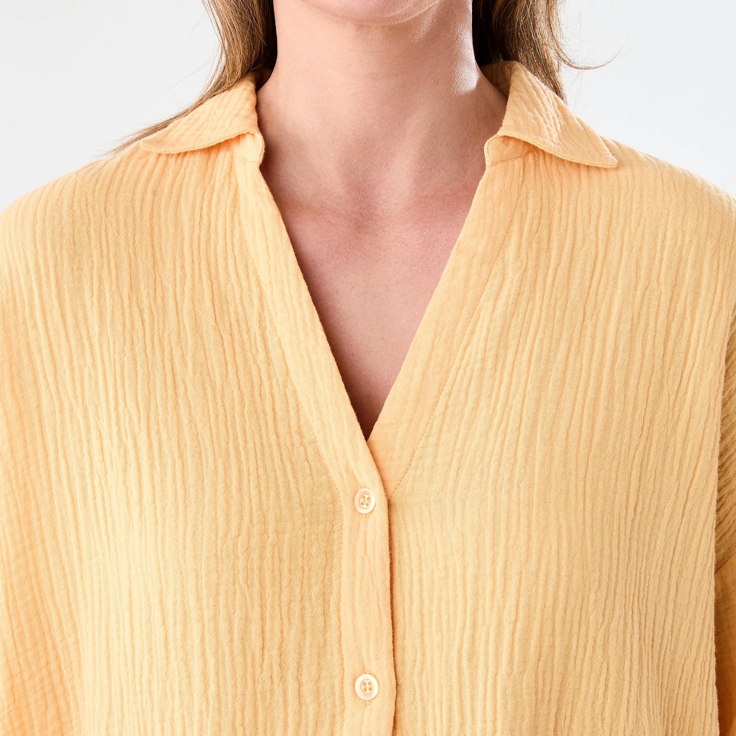 5 Long Sleeve Double Cloth Shirt Papaya, 5 of 7