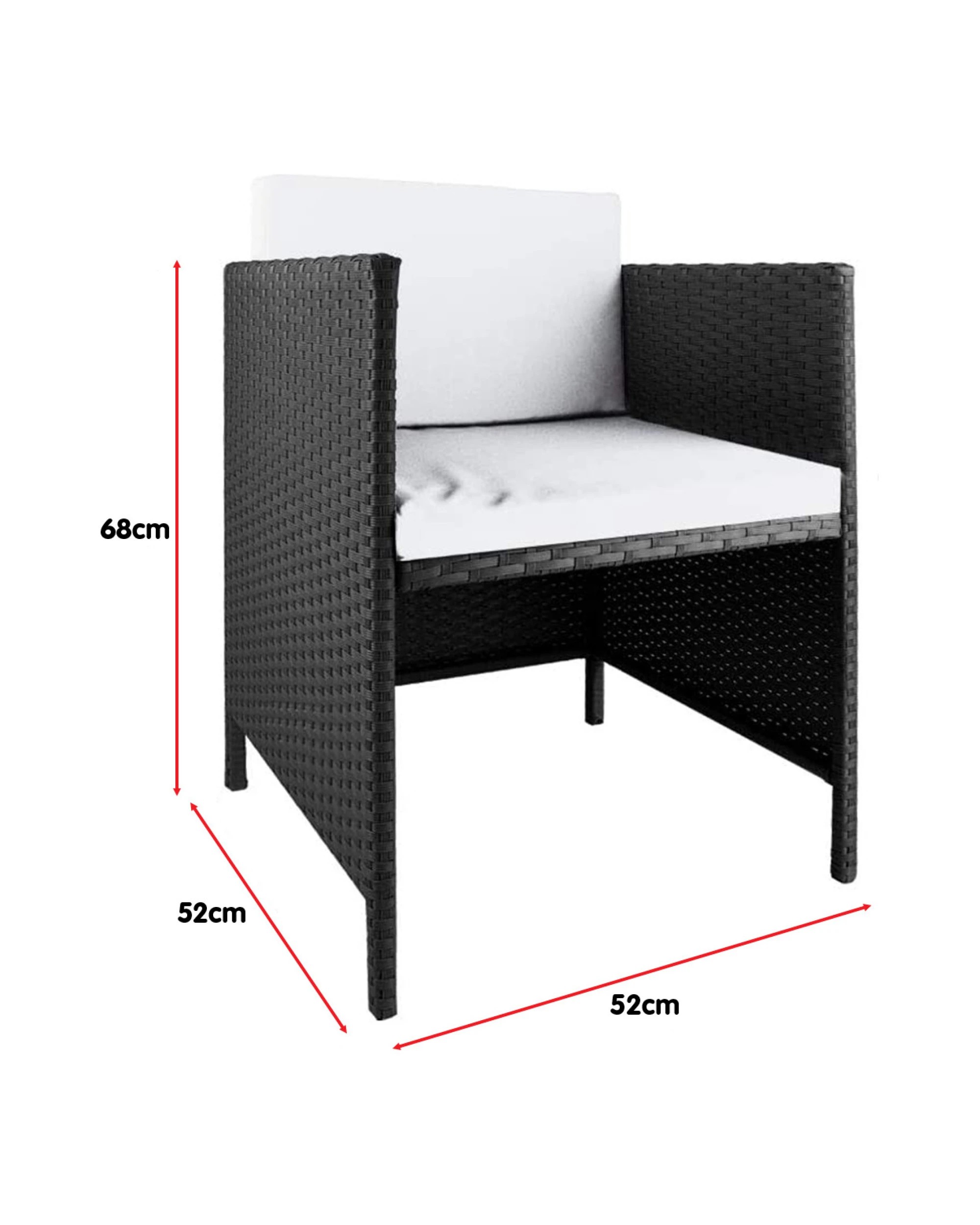 6 9 Piece Pe Rattan Garden Patio Outdoor Dining Set Black, 6 of 10