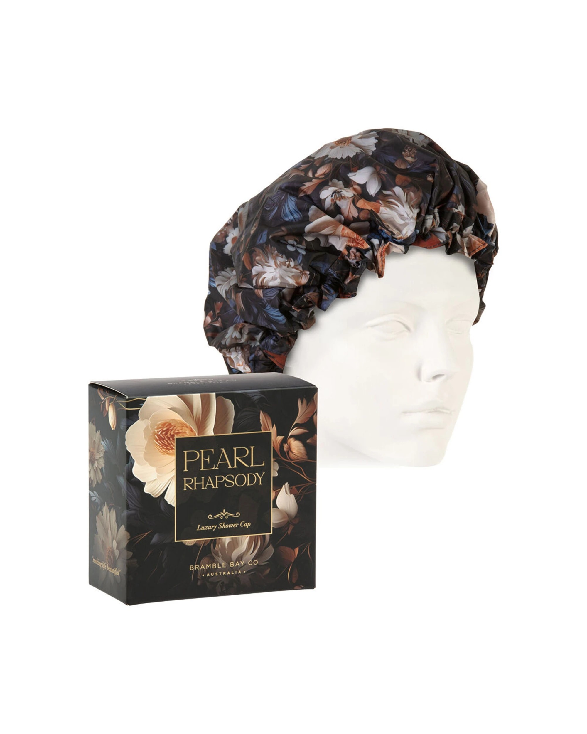 2 Bramble Bay 2PK Vintage Floriade Pearl Rhapsody Shower Cap Reusable - Multi, 2 of 3