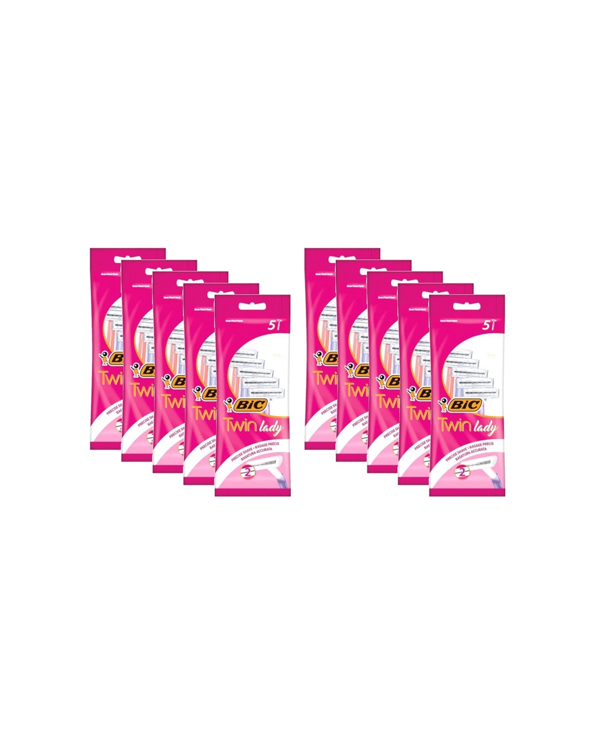 1 Bic 10x 5pc Twin Blade Lady Sensitive Razors Reusable For Sensitive Skin - Multi, 1 of 3