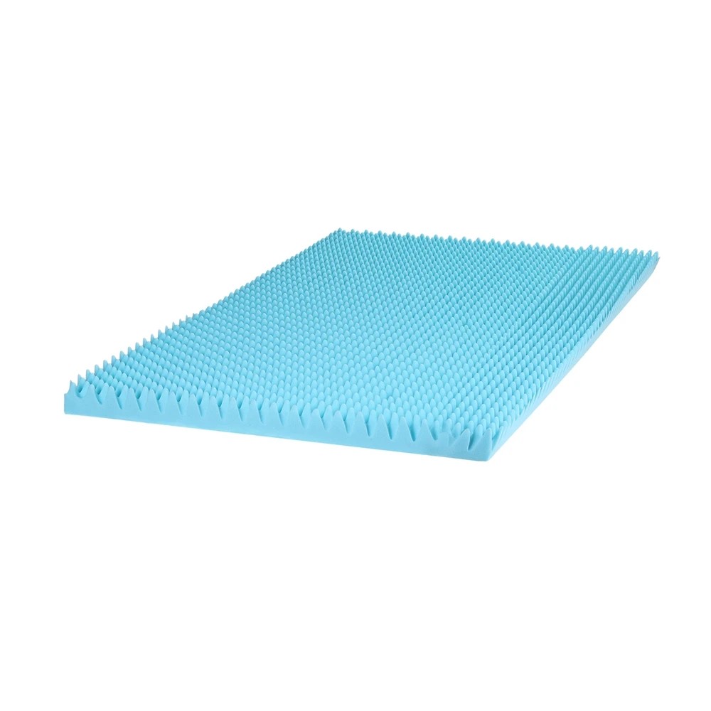 1 Giselle 8cm Memory Foam Mattress Topper Gel Egg Crate Foam Bamboo Single - Single Bed - Blue, 1 of 9