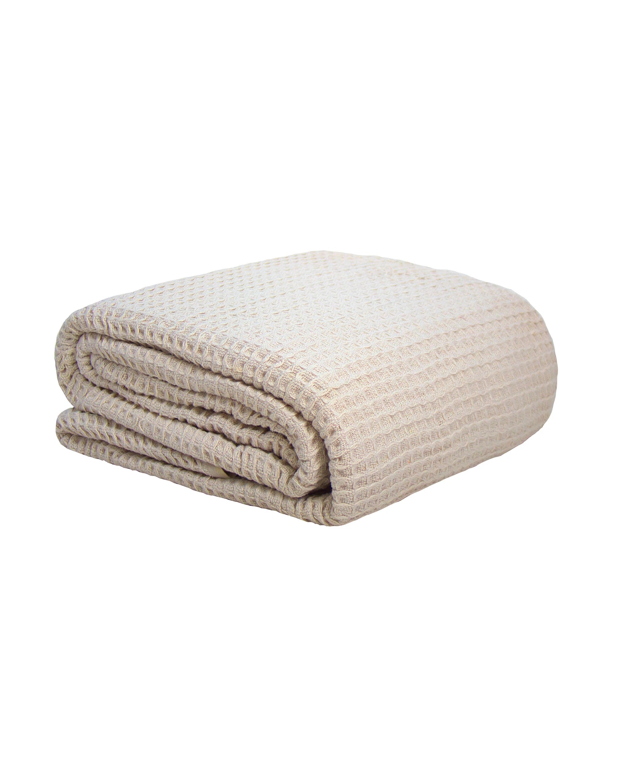 2 Bambury Cotton Waffle Weave Lightweight Blanket  Pebble - Single Bed - Natural, 2 of 3