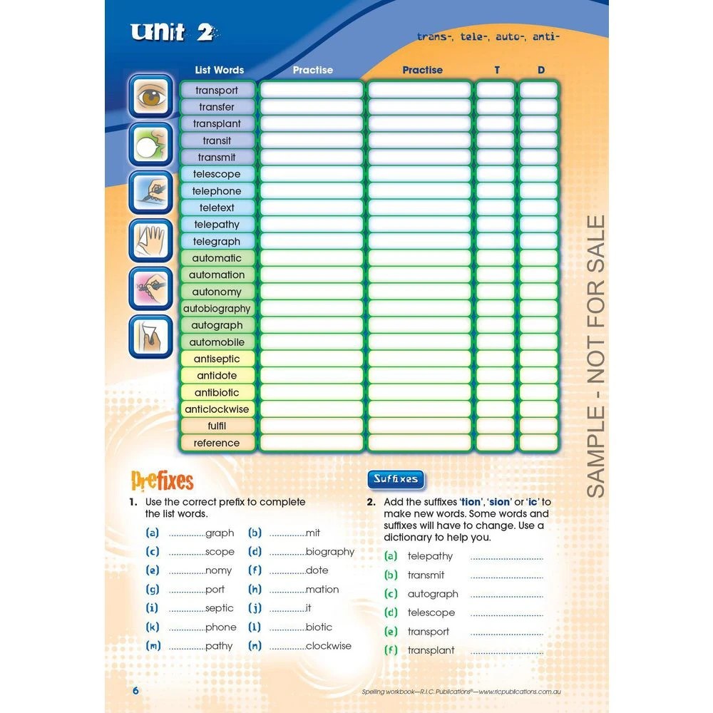3 Spelling Workbook/Interactive Book F, 3 of 5