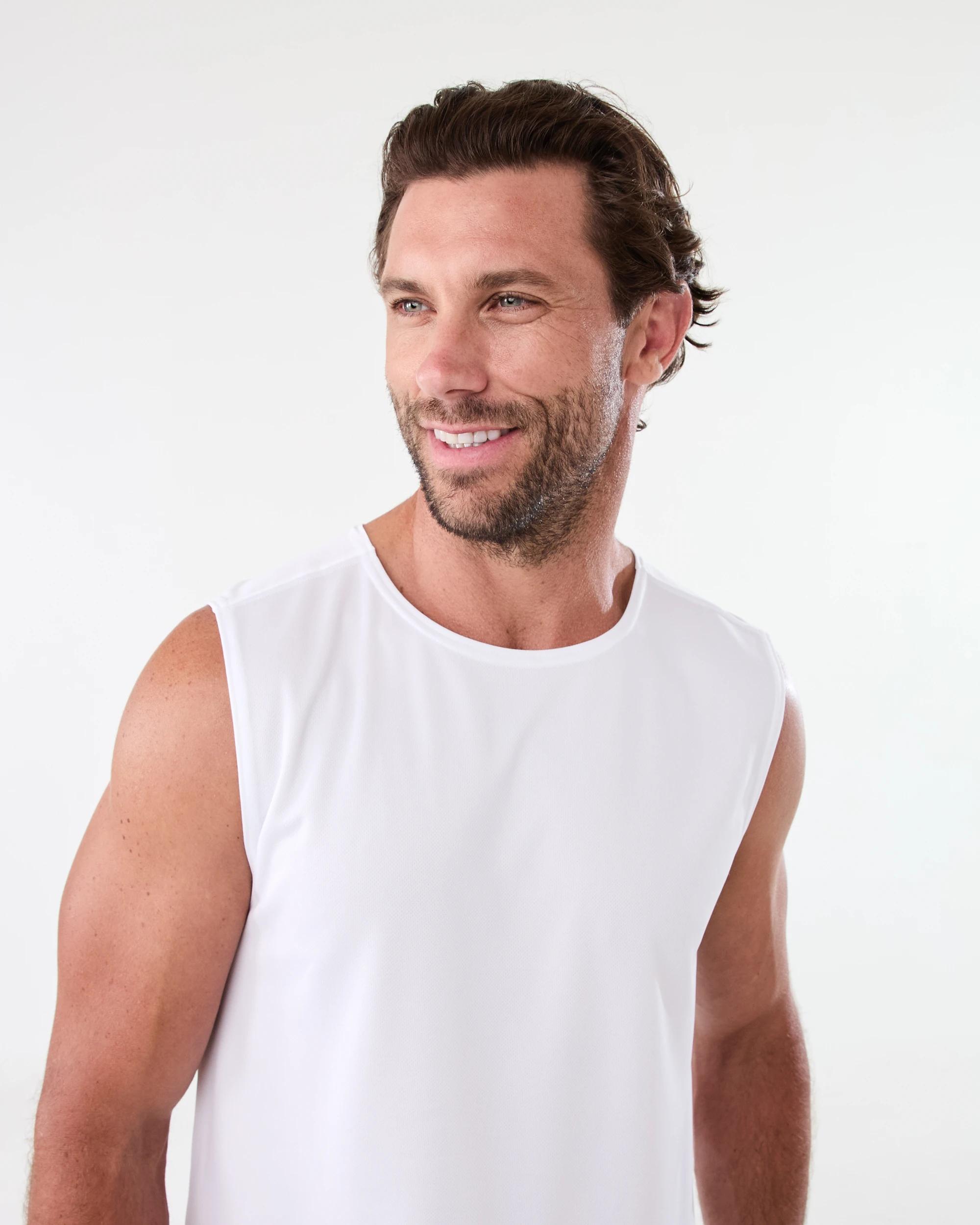 4 Active Mens Mesh Muscle White, 4 of 6