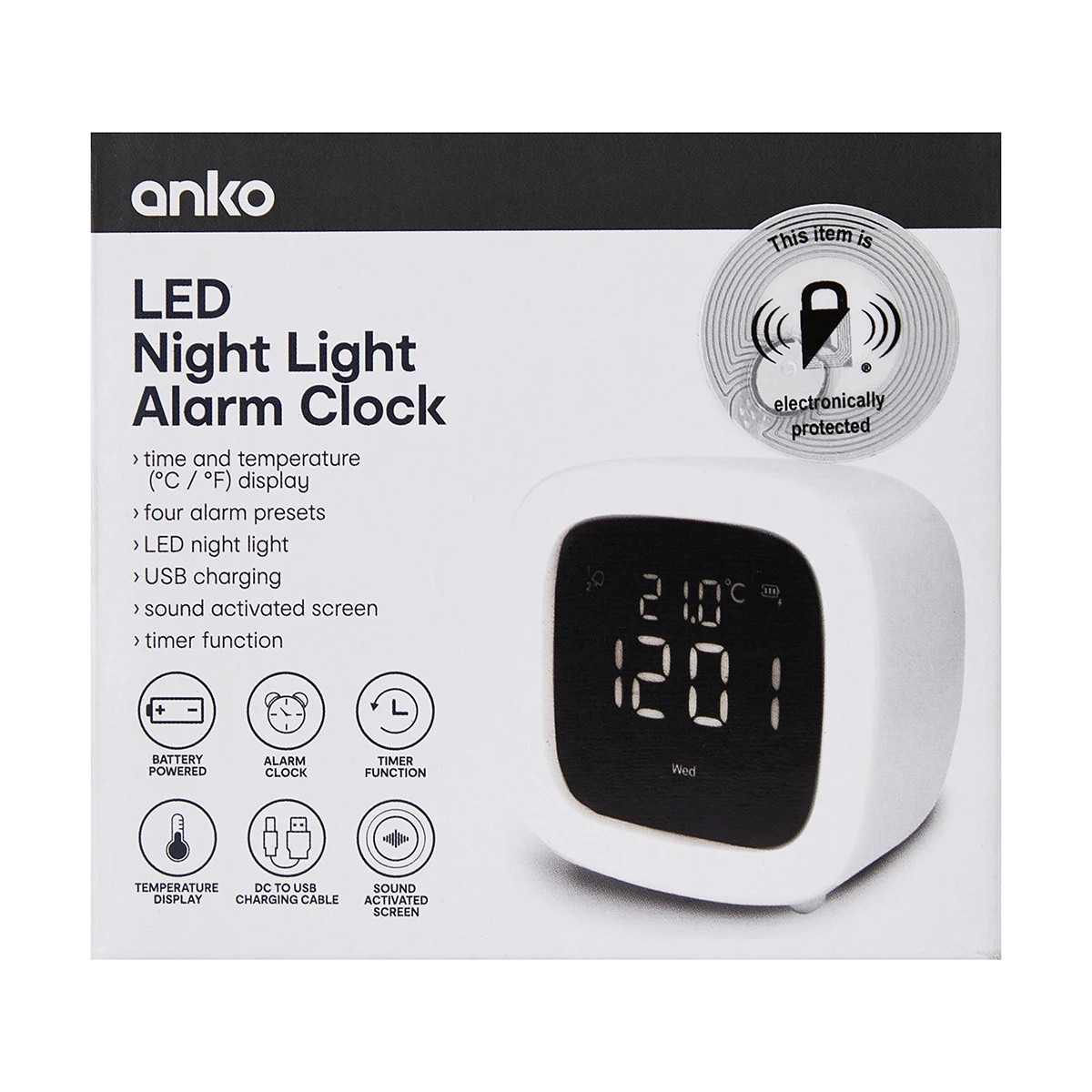 8 LED Night Light Alarm Clock, 8 of 8