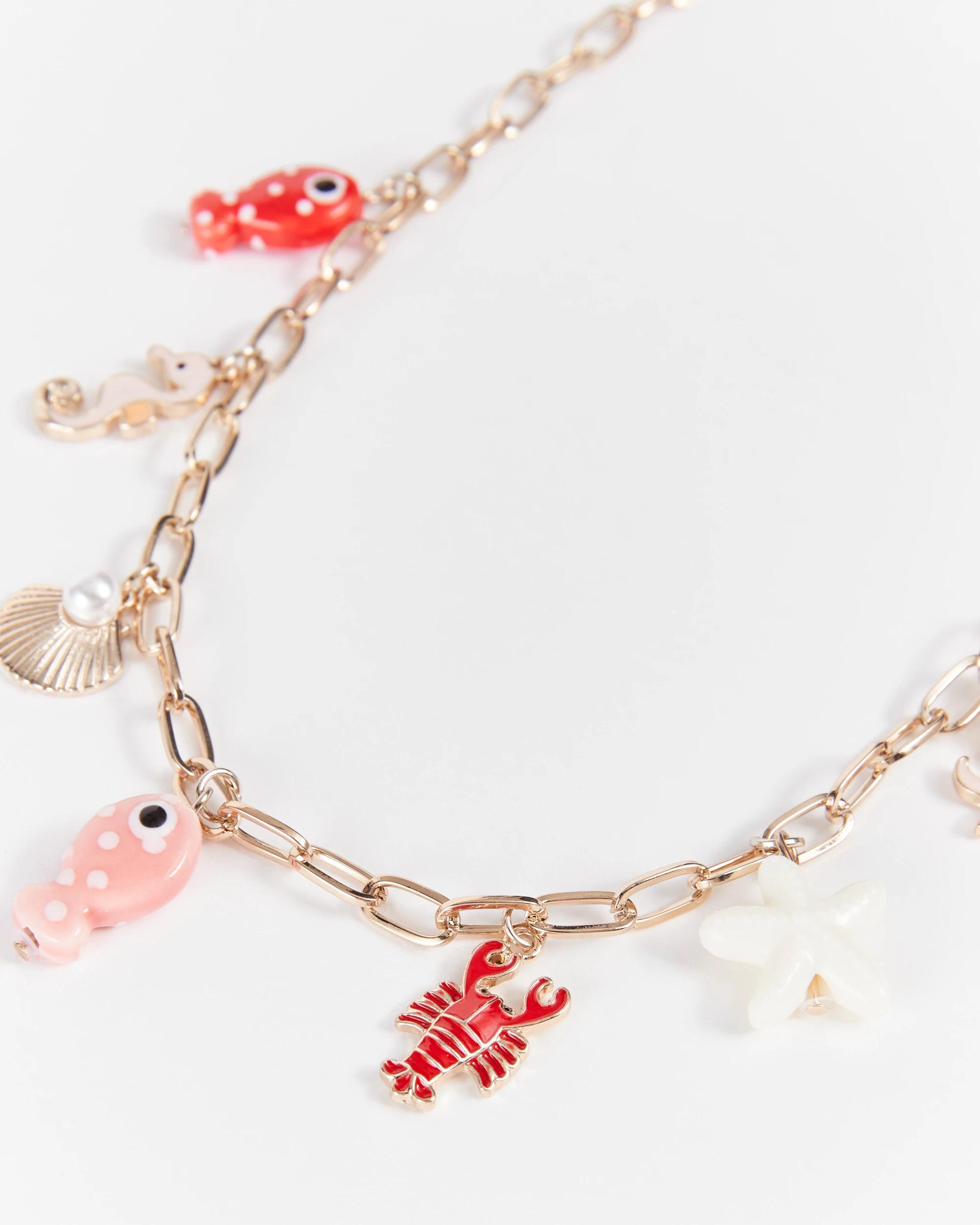 2 Target Kids Sea Theme Charm Necklace GOLD, 2 of 2