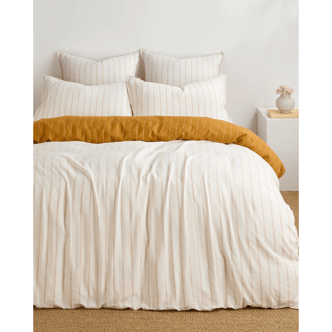 2 Target Adelle Stripe Linen/cotton Quilt Cover Set
 - Super King Bed
 - Yellow, 2 of 9