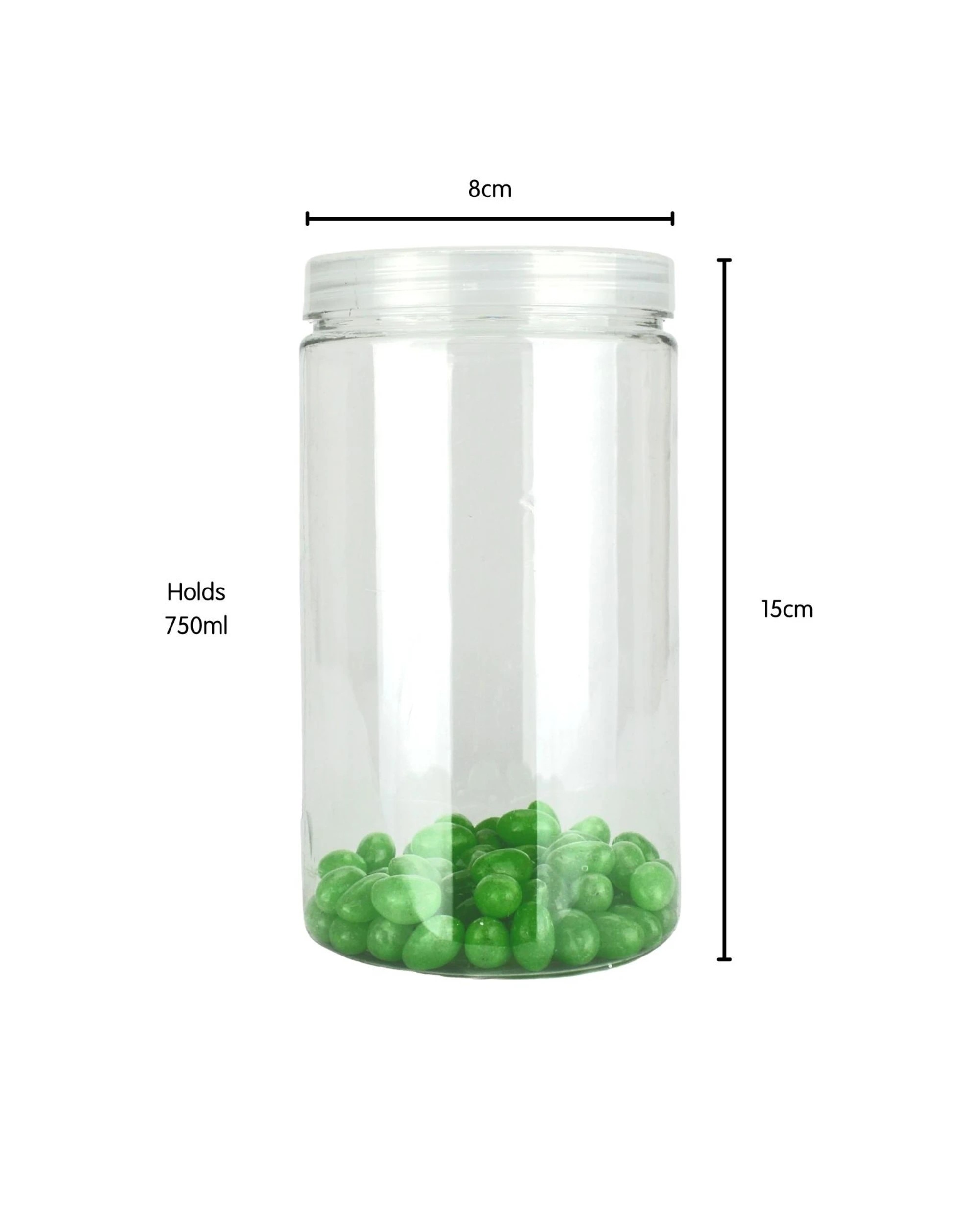 2 Partyrama Clear Plastic Round Screw Top Jar 750ml, 2 of 3